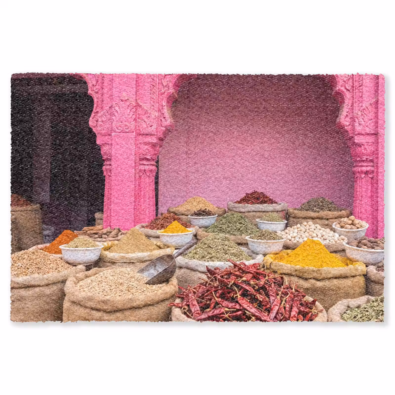 Vloerkleed - Kruiden - Markt - Roze - Kruiden - Markt - Roze Vloerkleed Rechthoek klein