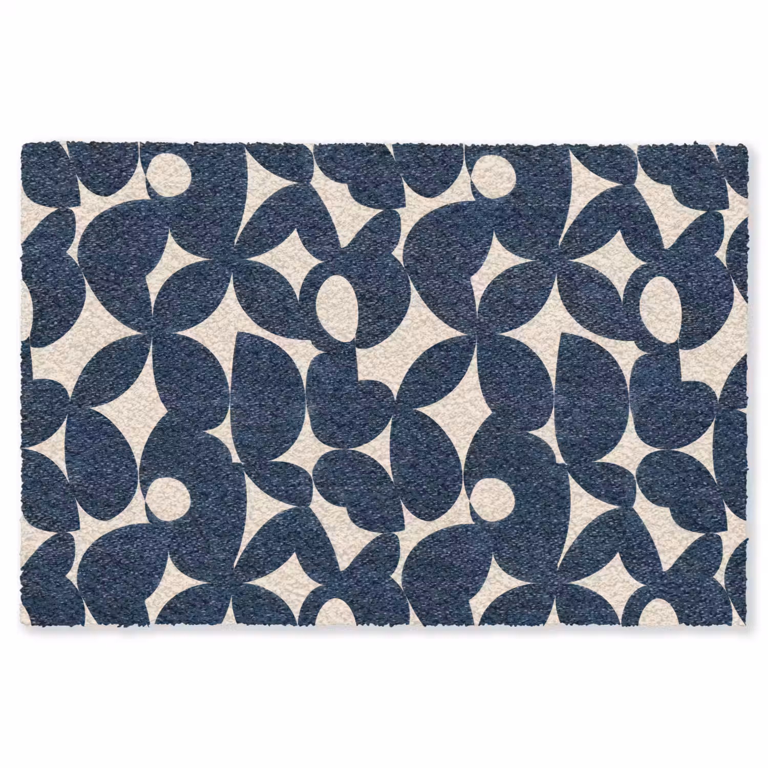 Modern - Geometrisch - Blauw Vloerkleed Rechthoek klein 1091 -3d