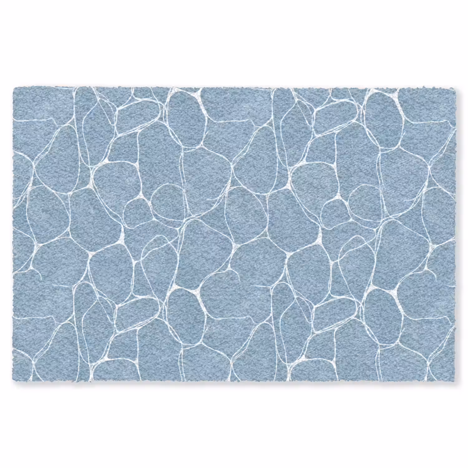Organisch - Patroon - Blauw Vloerkleed Rechthoek klein 1091 -3d