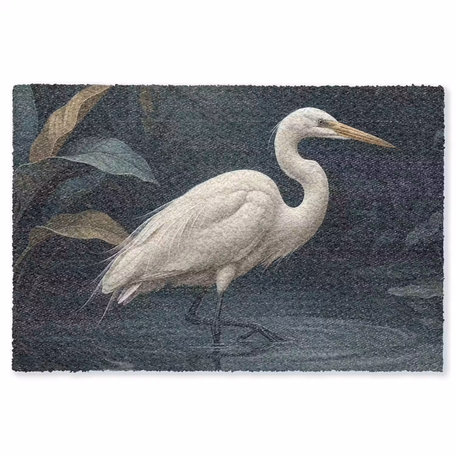Reiger - Water - Natuur - Modern - Wit Vloerkleed Rechthoek klein -3d