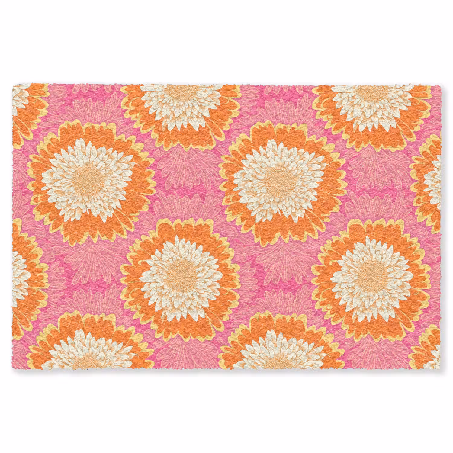 Retro - Bloemen - Kleurrijk Vloerkleed Rechthoek klein 1091 -3d