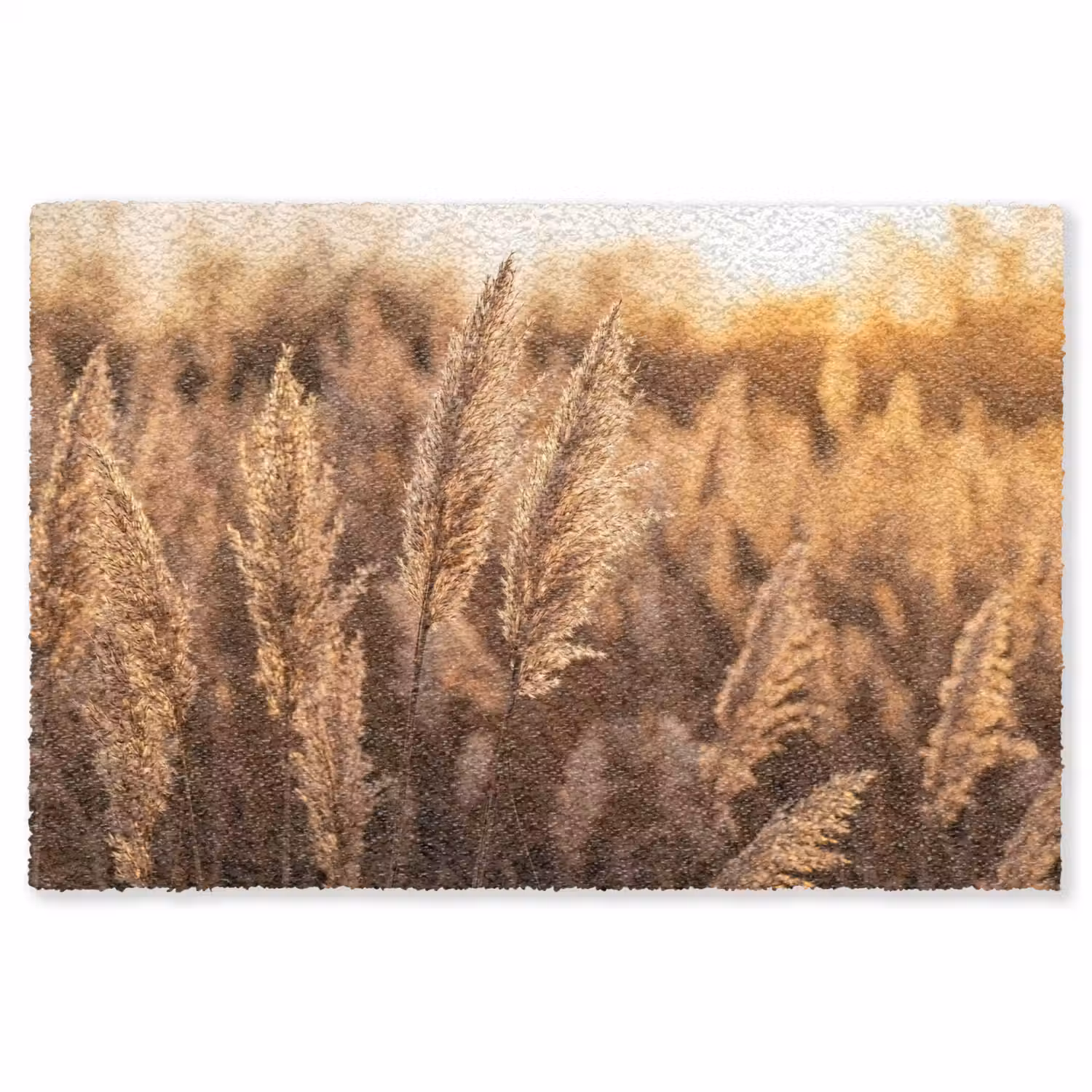 Rietpluimen - Gras - Zonsondergang - Goud - Serene Vloerkleed Rechthoek klein -3d