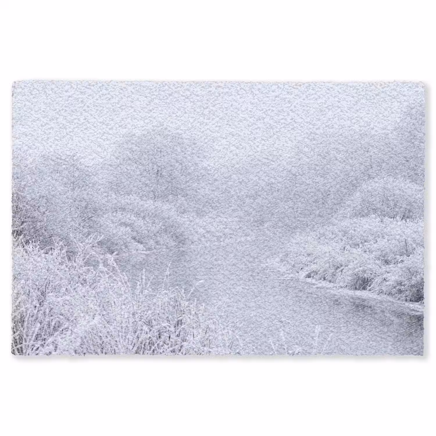 Rivier - Sneeuw - Bos - Winter - Schilderachtig Vloerkleed Rechthoek klein -3d