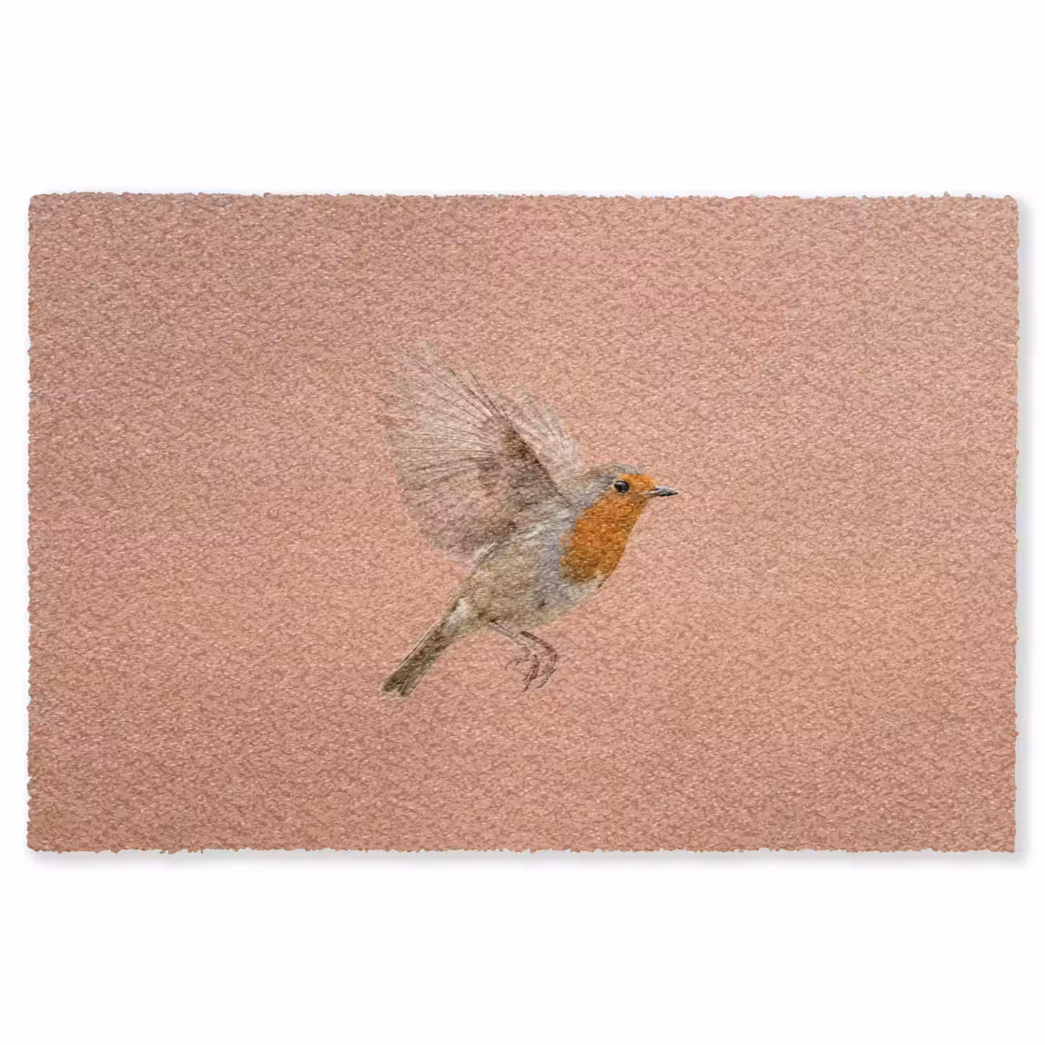 Roodborst - Natuur - Roze Vloerkleed Rechthoek klein -3d