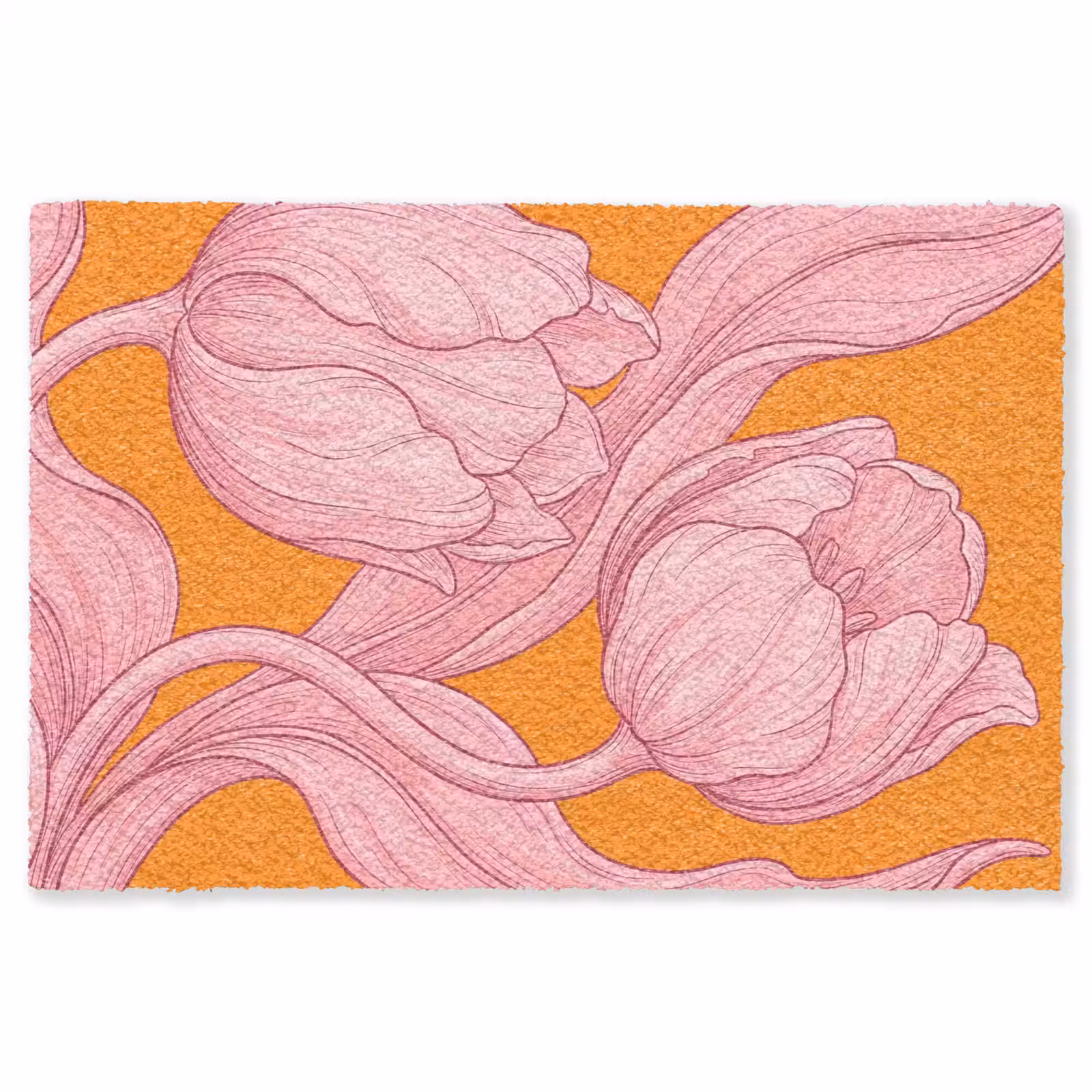 Vloerkleed - Roze bloemen - Modern - Roze bloemen - Modern Vloerkleed Rechthoek klein