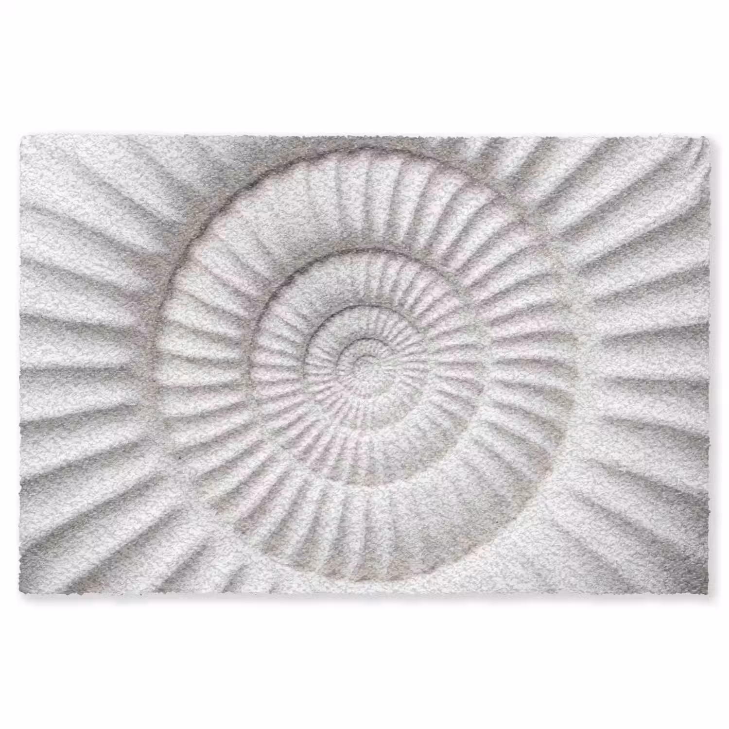 Schelp - Spiraal - Wit Vloerkleed Rechthoek klein -3d