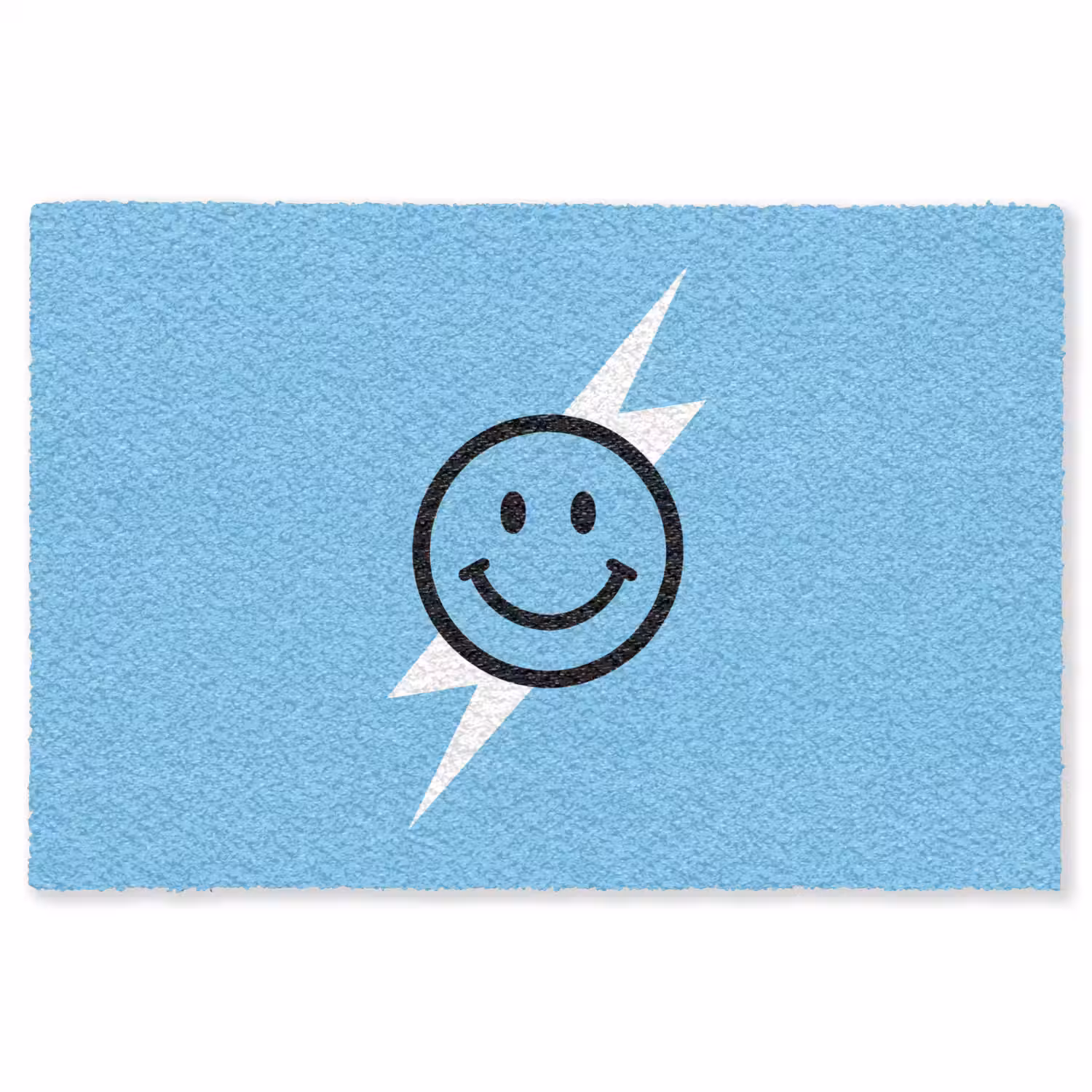 Smiley - Blauw - Bliksem Vloerkleed Rechthoek klein -3d