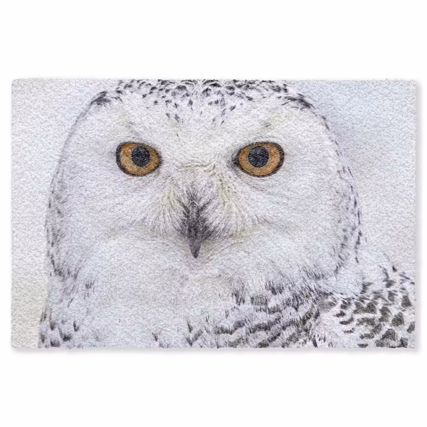 Sneeuwuil - Oog - Wildlife - Wit Vloerkleed Rechthoek klein -3d