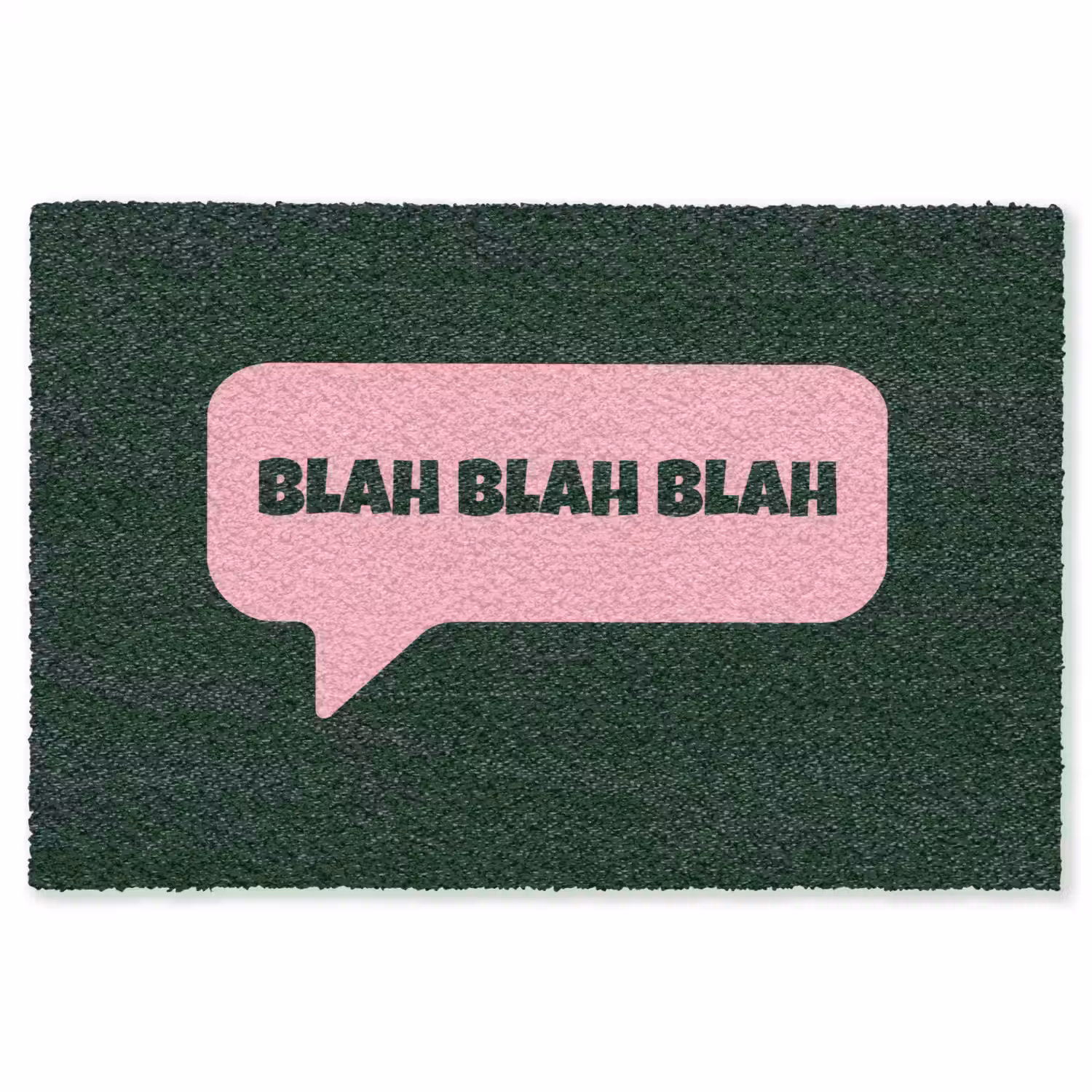 Tekstwolk - BLAH BLAH BLAH - Roze Vloerkleed Rechthoek klein -3d