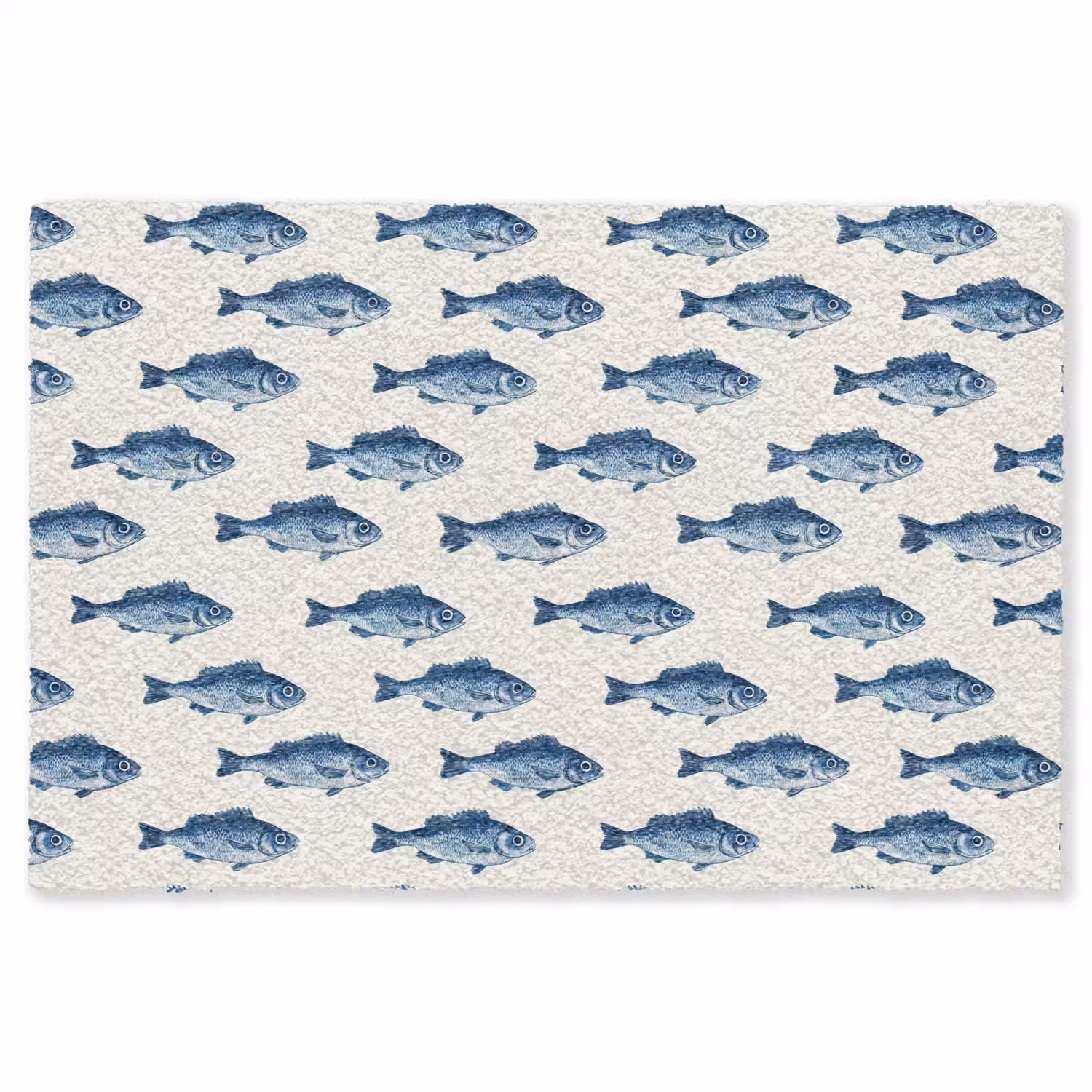 Vis - Patroon - Blauw Vloerkleed Rechthoek klein 1091 -3d