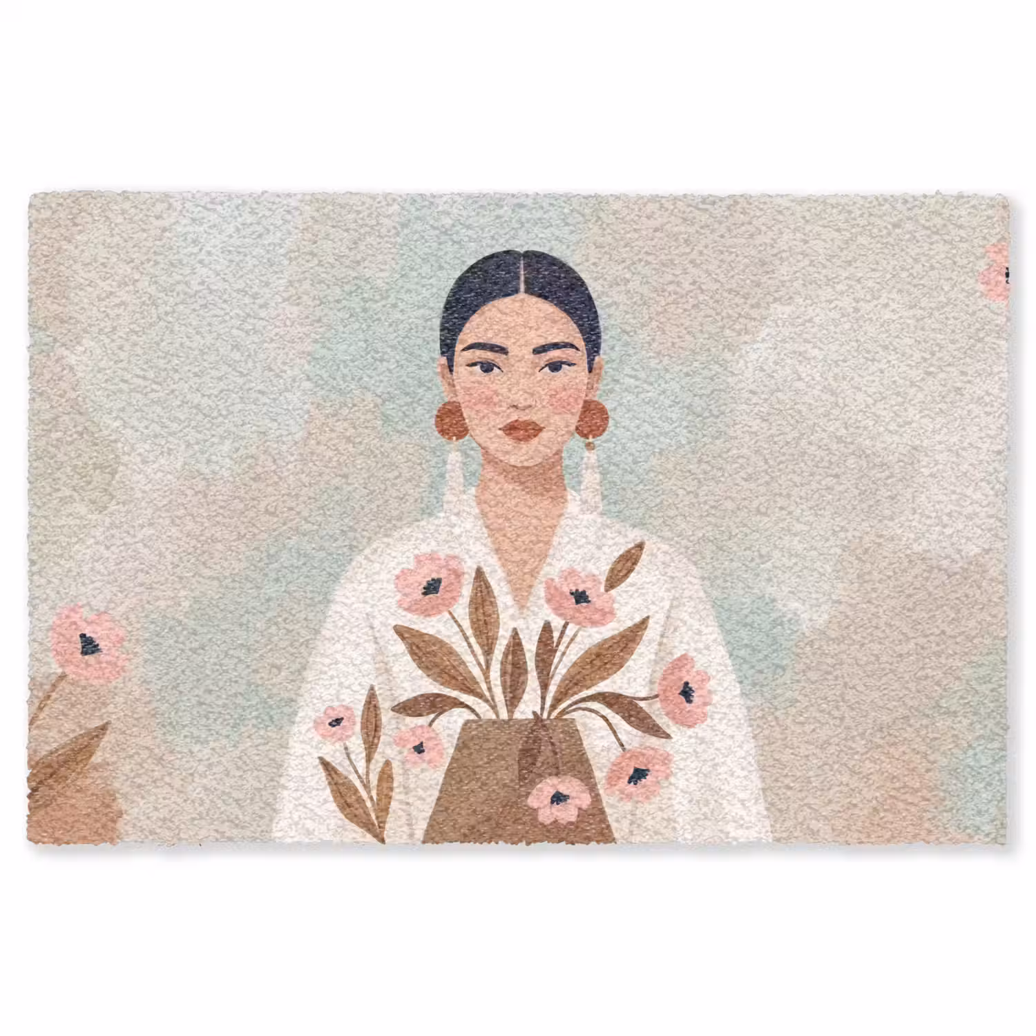 Vrouw - Kimono - Pastel Vloerkleed Rechthoek klein -3d