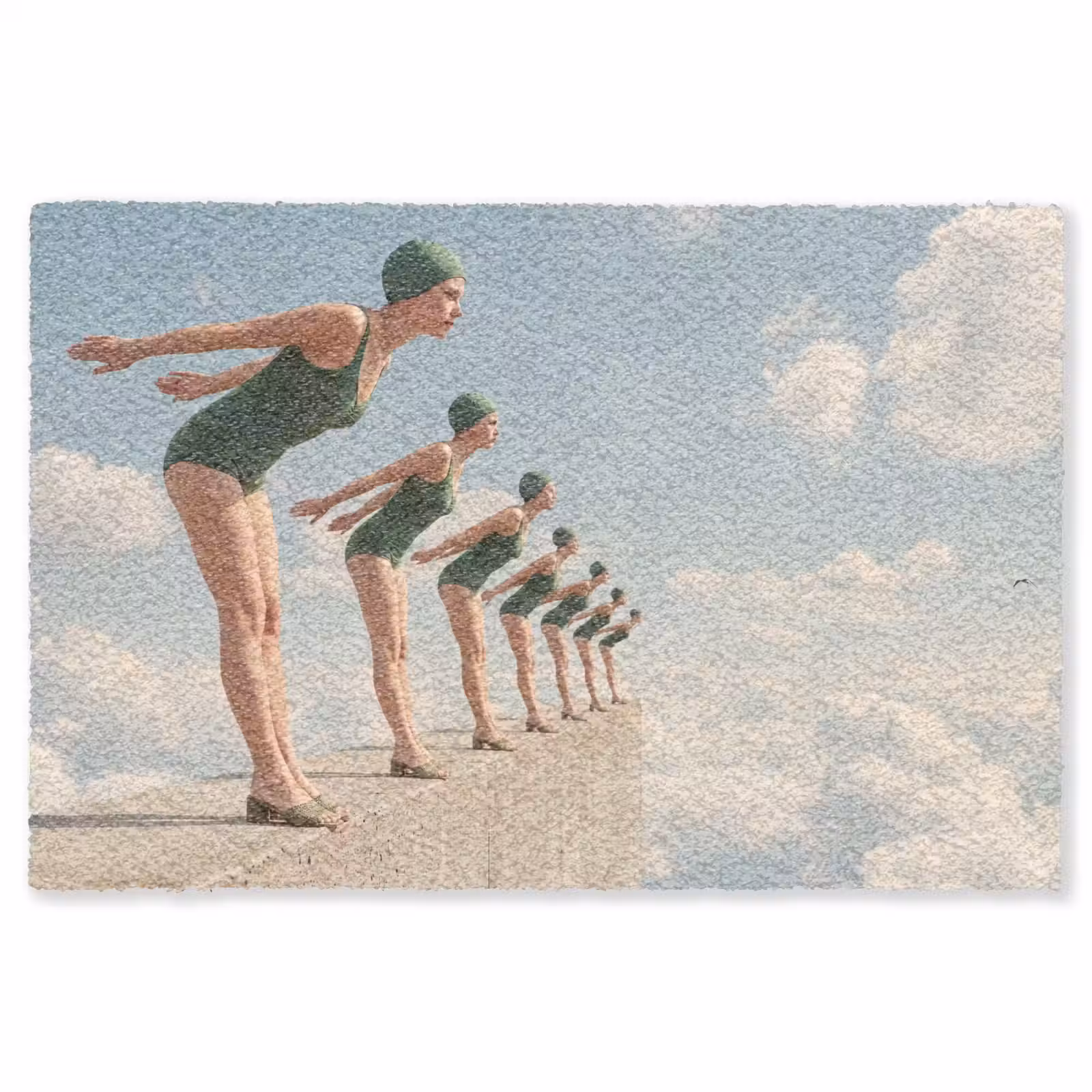 Vloerkleed - Vrouwen - Duikhouding - Wolken - Vrouwen - Duikhouding - Wolken Vloerkleed Rechthoek klein