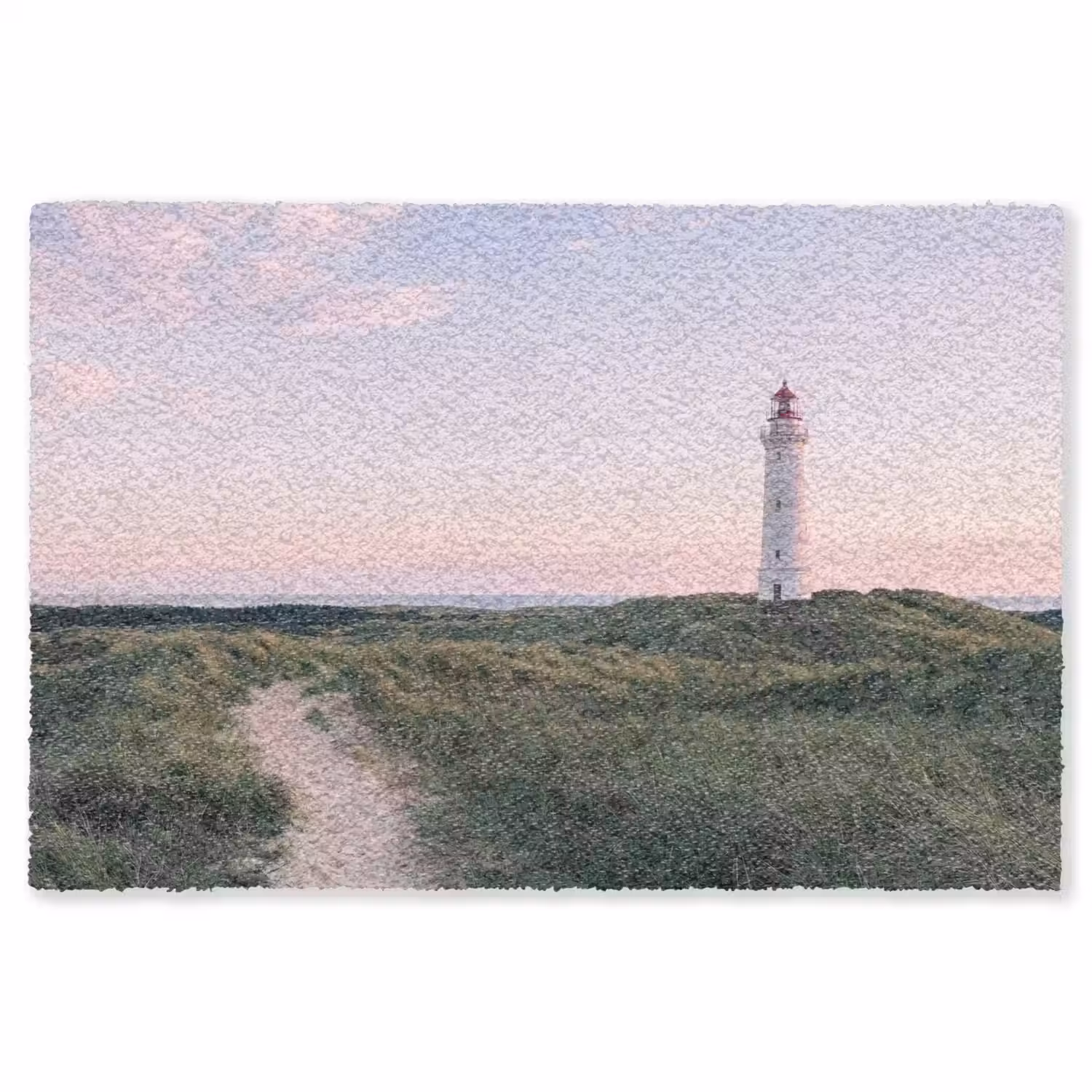Vuurtoren - Duinlandschap - Zee Vloerkleed Rechthoek klein -3d