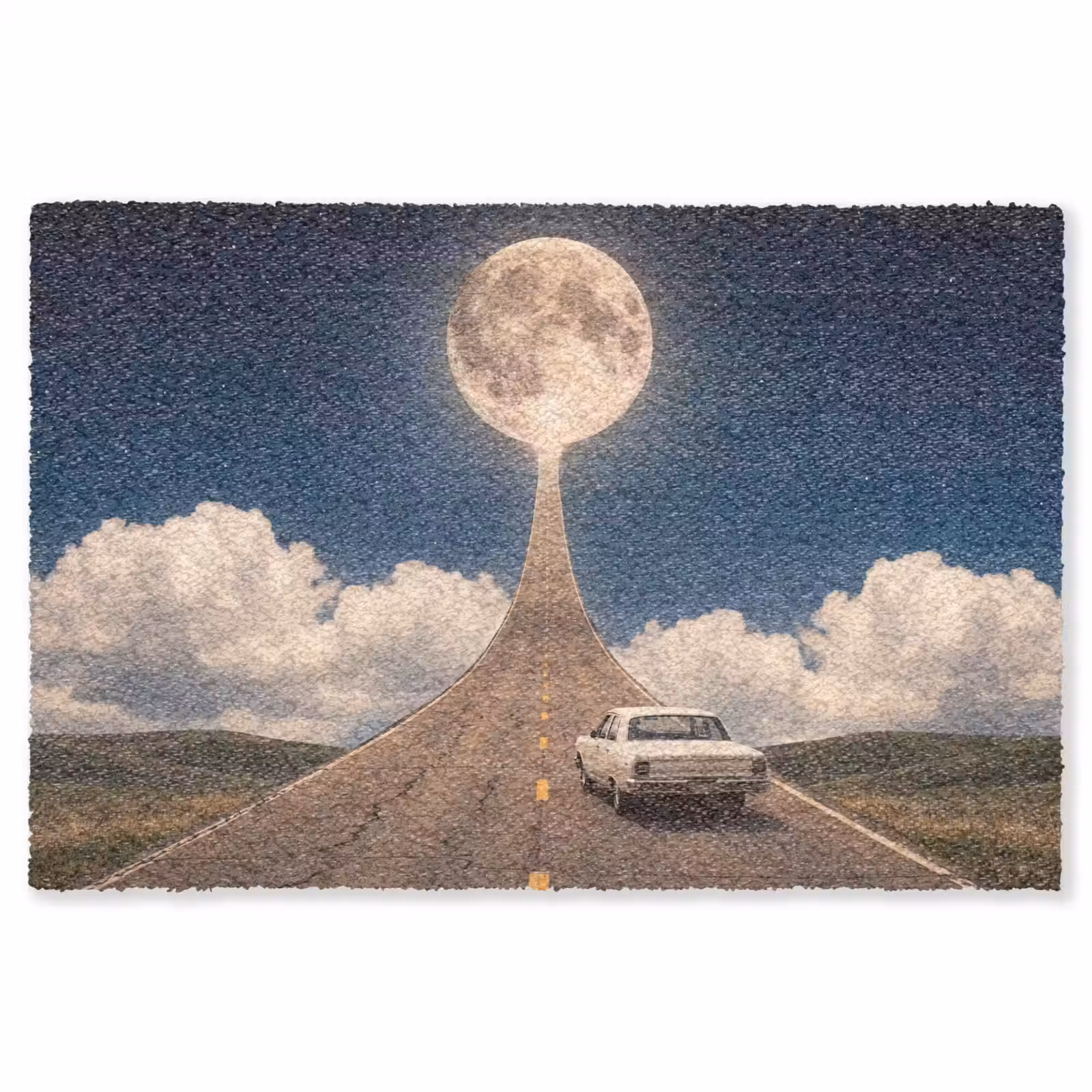 Vloerkleed - Weg - Maan - Nacht - Weg - Maan - Nacht Vloerkleed Rechthoek klein