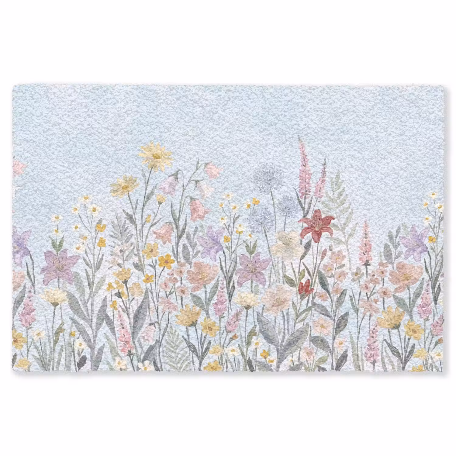 Weidebloemen - Illustratie - Kleurrijk Vloerkleed Rechthoek klein -3d