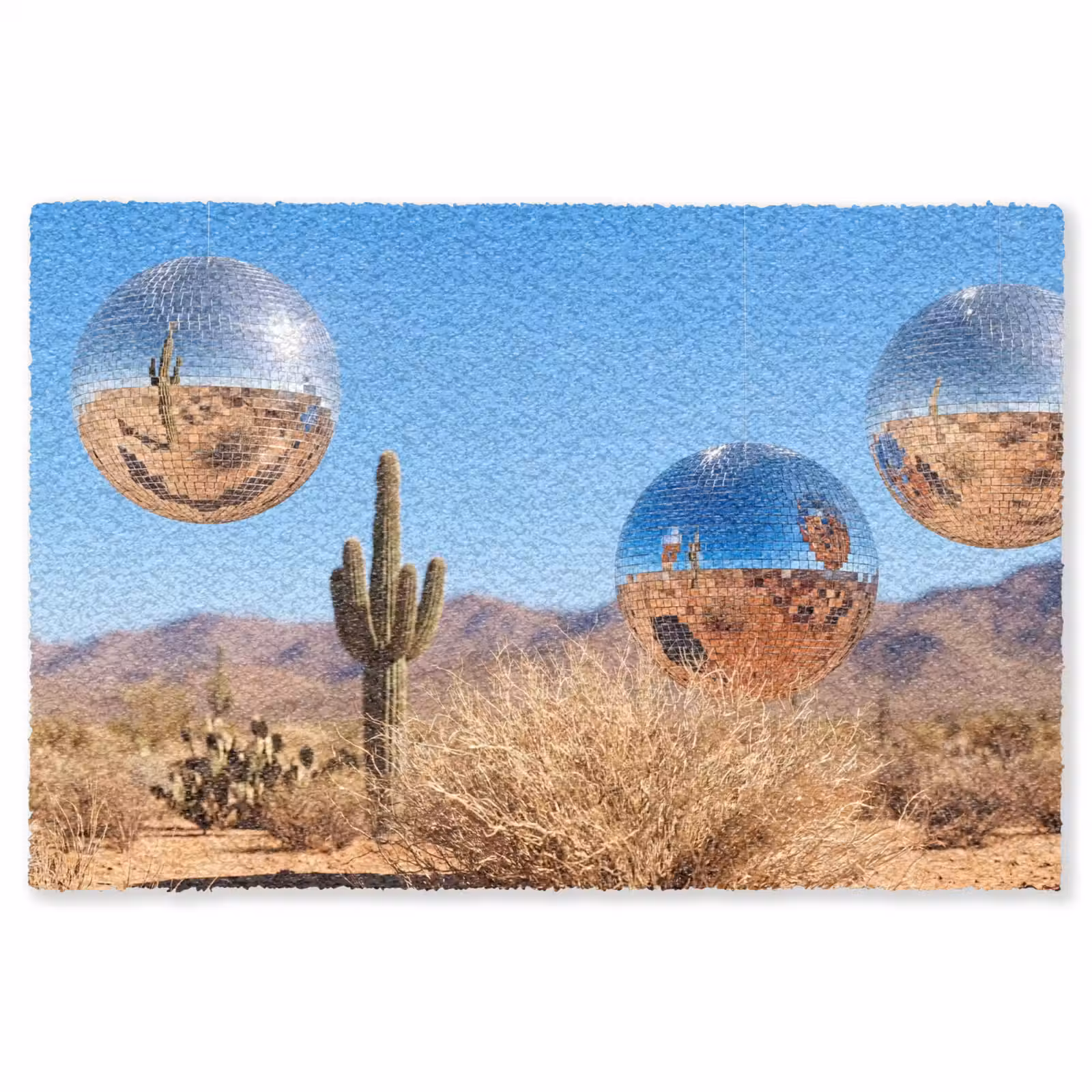 Vloerkleed - Woestijn - Spiegelbal - Kunst - Woestijn - Spiegelbal - Kunst Vloerkleed Rechthoek klein