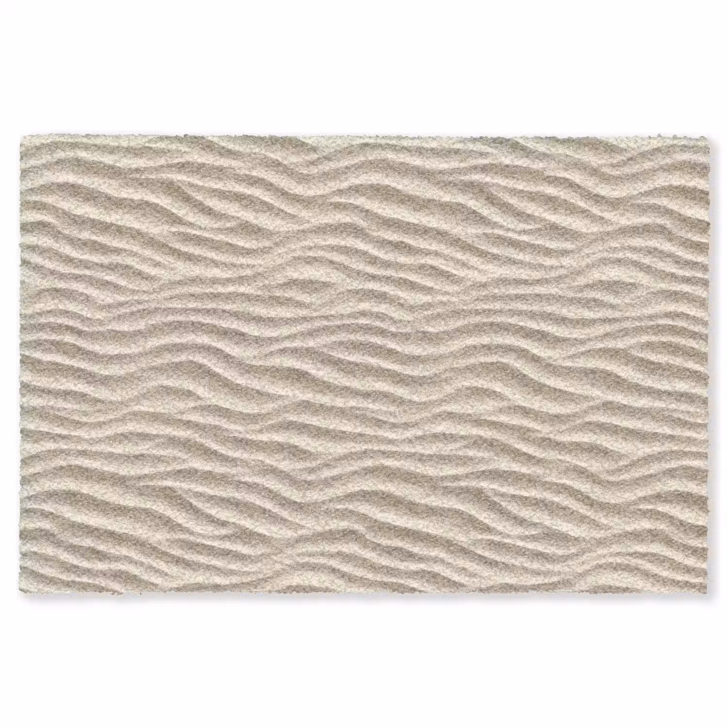 Zand - Golven - Beige Vloerkleed Rechthoek klein 1091 -3d