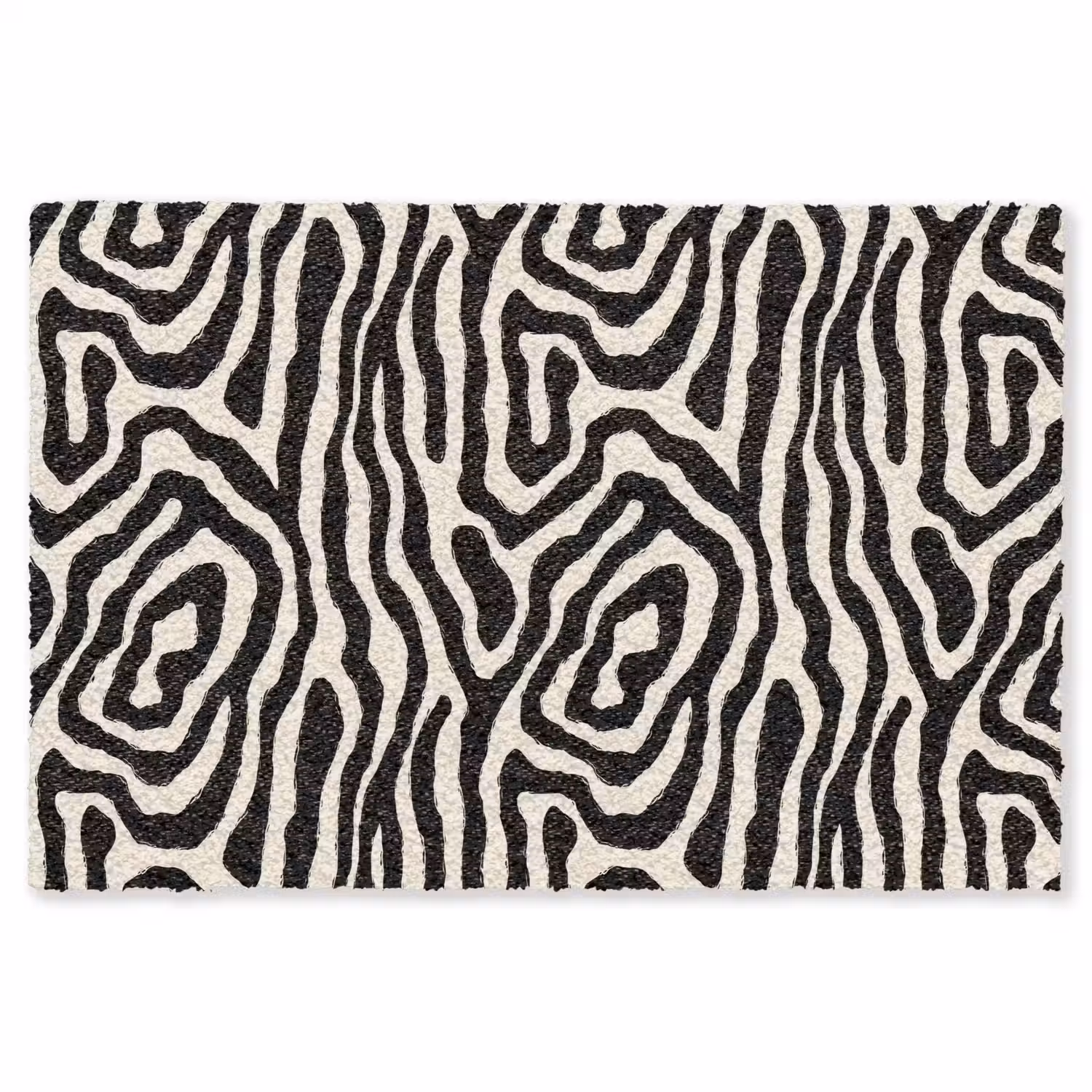 Zebra - Zwart - Abstract Vloerkleed Rechthoek klein 1091 -3d