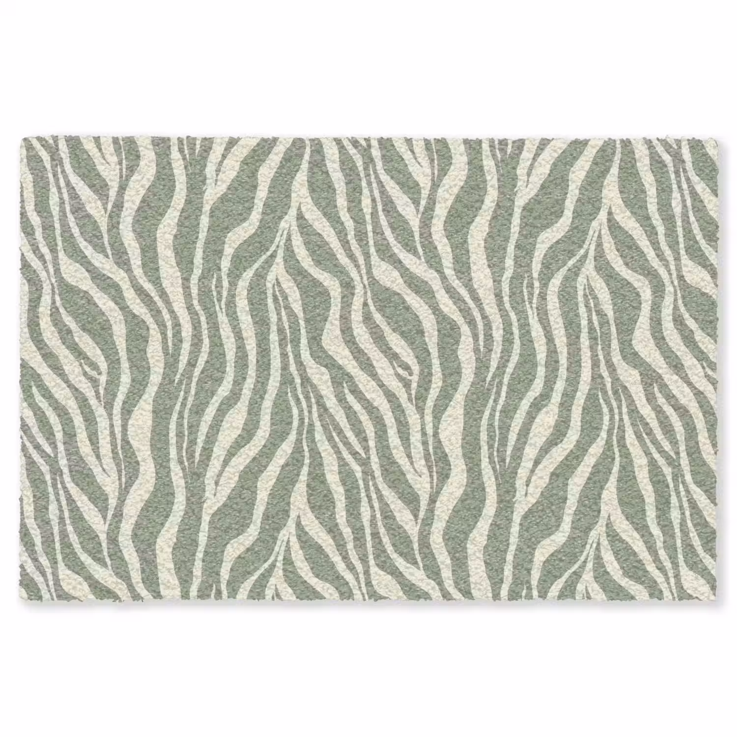 Zebra - Motief - Groen Vloerkleed Rechthoek klein 1091 -3d