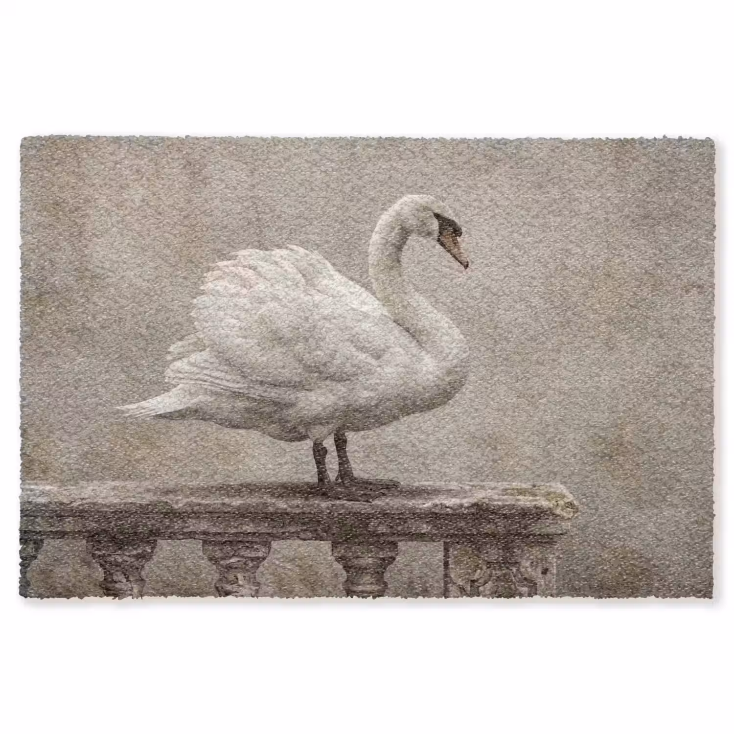 Zwaan - Elegant - Dieren - Wit Vloerkleed Rechthoek klein -3d