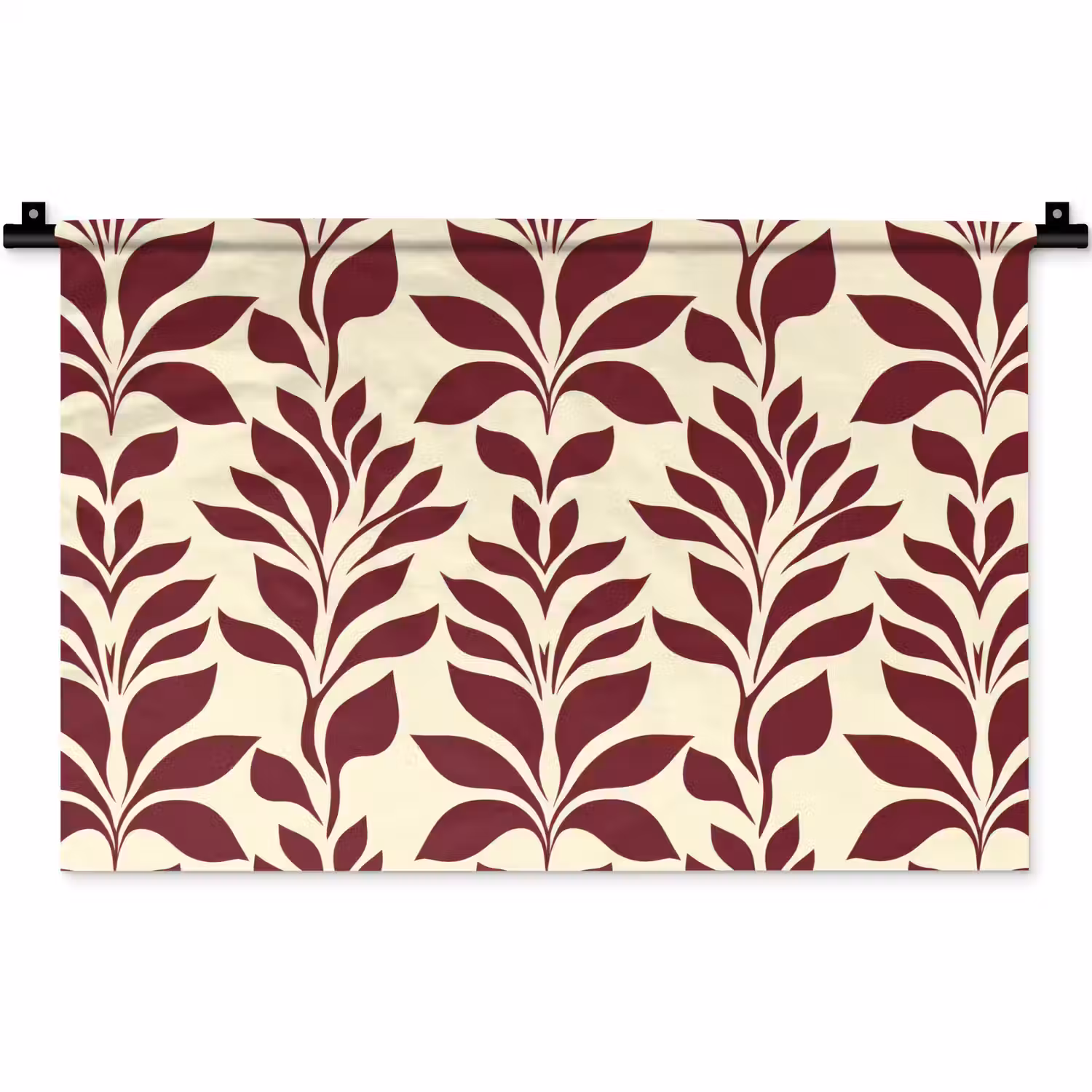 Abstract - Bladeren - Burgundy Wandkleed katoen klein 269 -zz3d