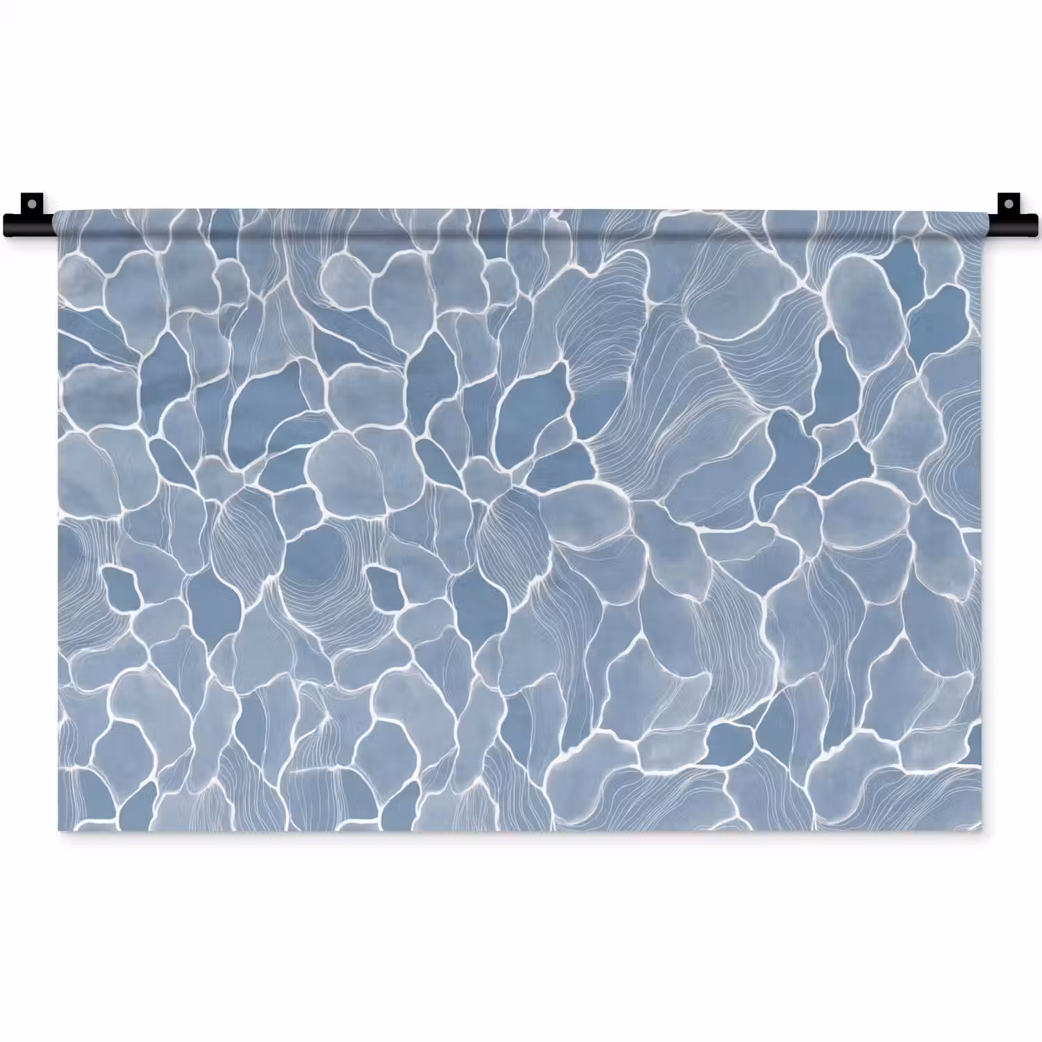 Abstract - Blauw - Bladeren Wandkleed katoen klein -zz3d