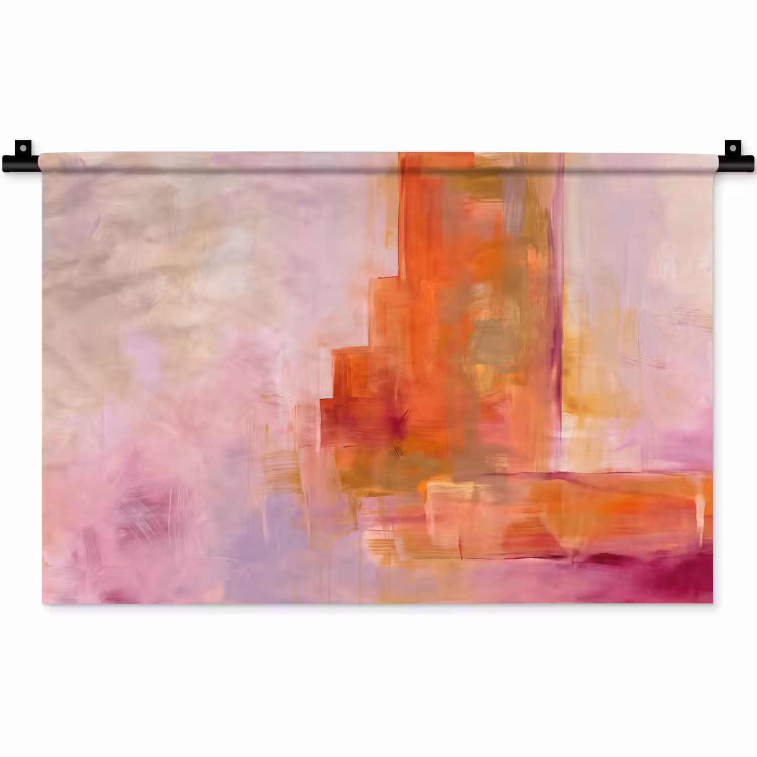 Abstract - Borstelstreken - Kunst - Paars - Goud Wandkleed katoen klein -zz3d
