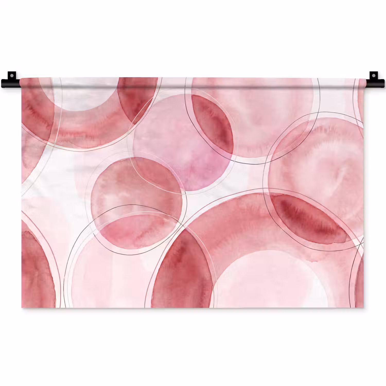 Abstract - Cirkels - Modern - Roze - Kunst Wandkleed katoen klein -zz3d