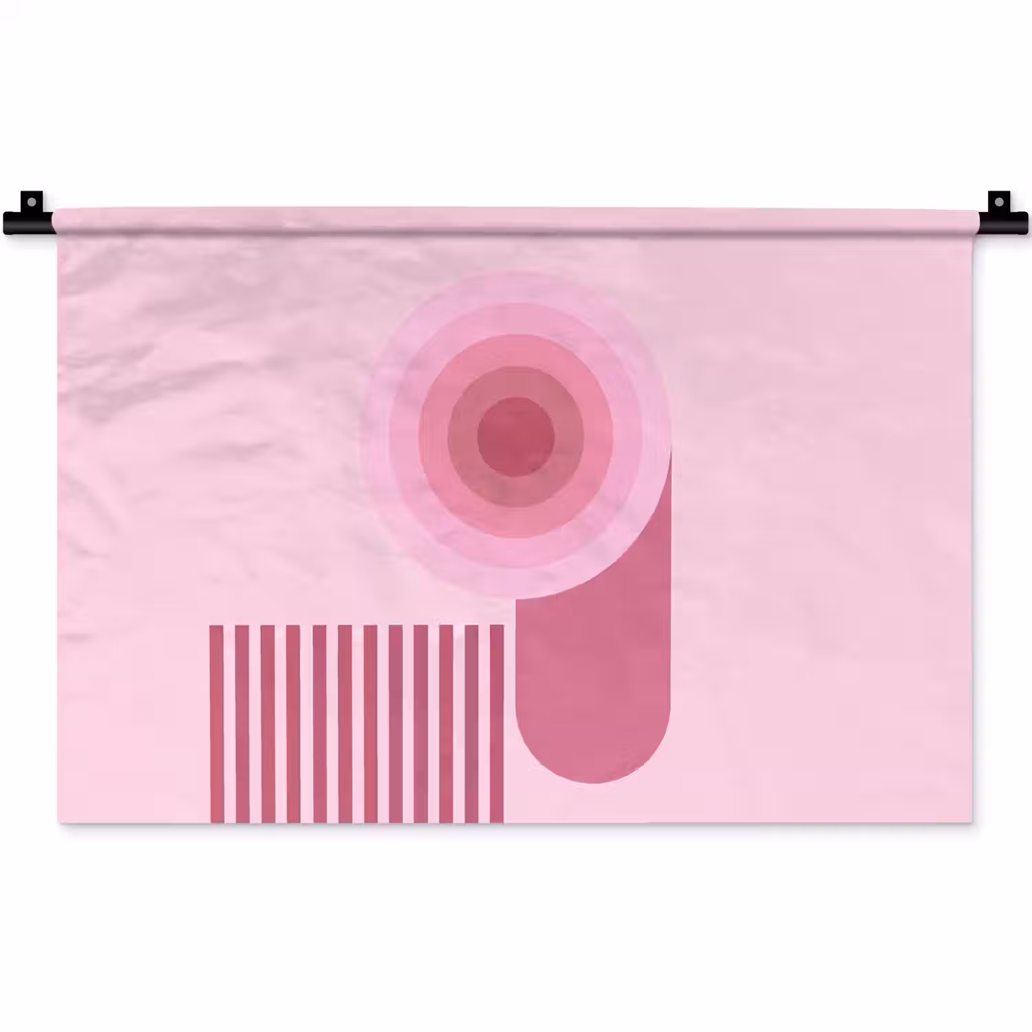 Abstract - Cirkels - Strepen - Modern - Roze Wandkleed katoen klein -zz3d