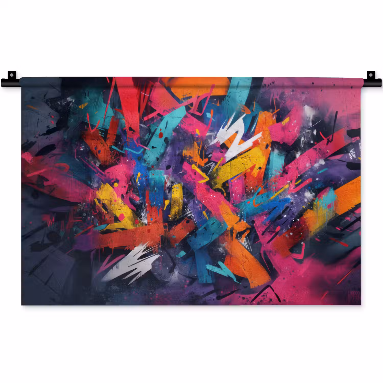 Abstract - Explosie - Neonkleuren Wandkleed katoen klein -zz3d
