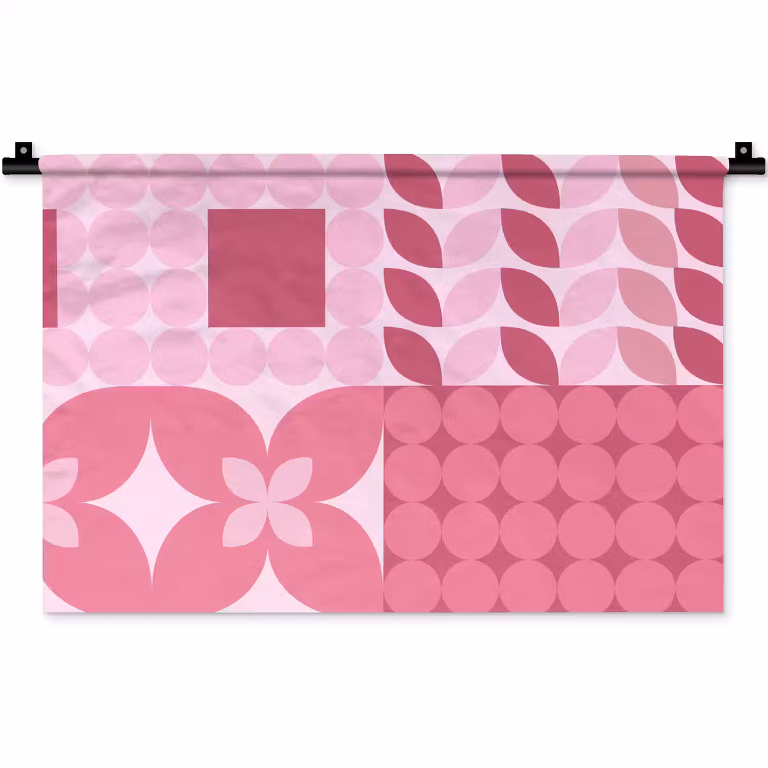 Abstract - Geometrisch - Patroon - Modern - Roze Wandkleed katoen klein -zz3d