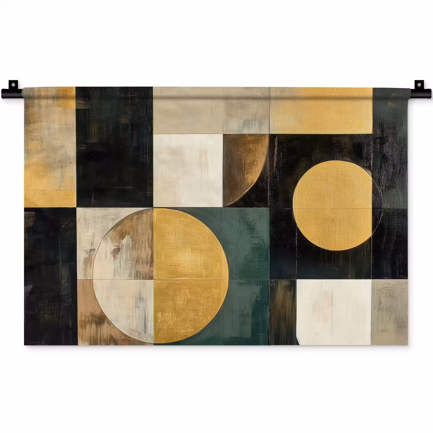 Abstract - Goud - Brons - Vormen - Geometrisch Wandkleed katoen klein -zz3d