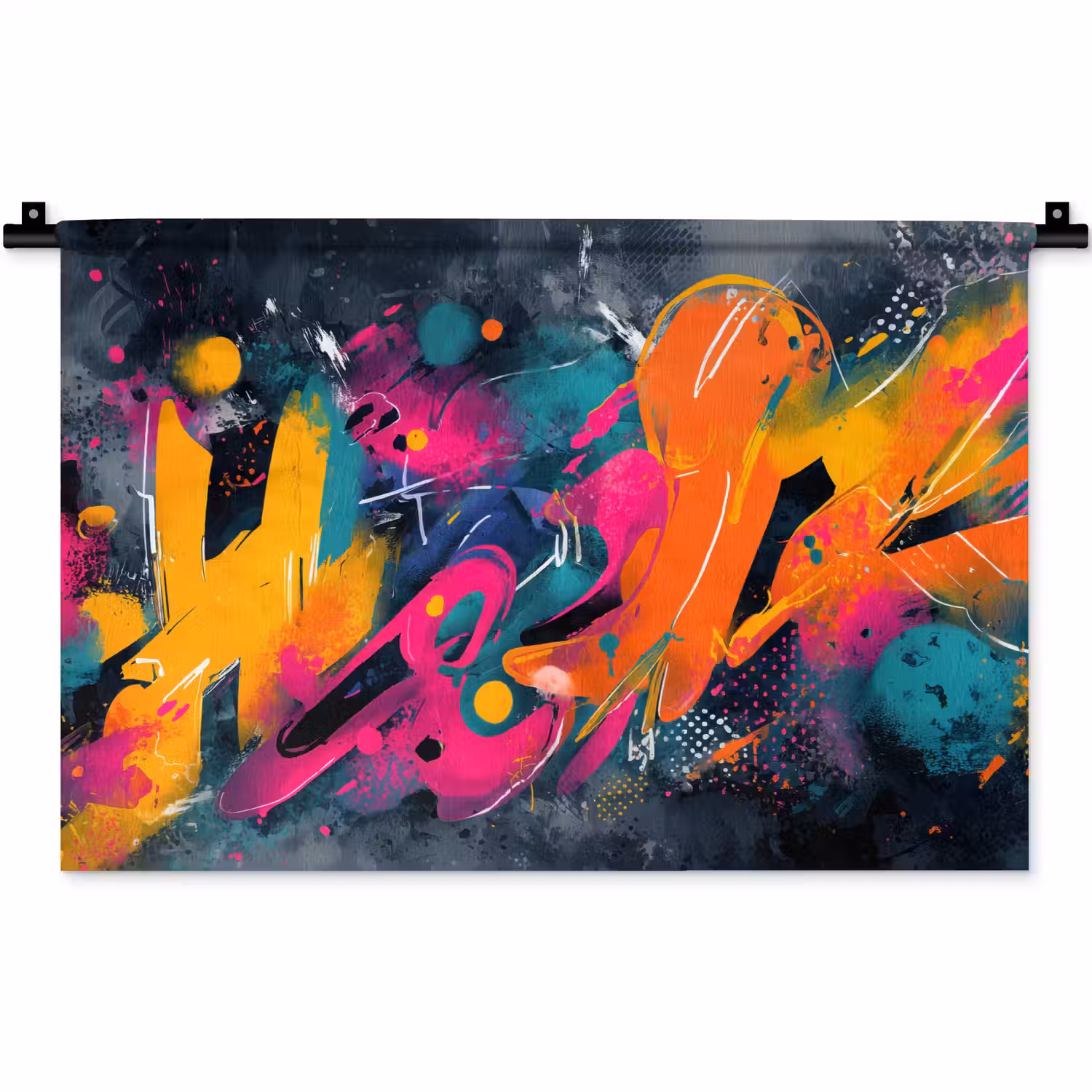Abstract - Graffiti - Kleurrijk - Verfspatten Wandkleed katoen klein -zz3d
