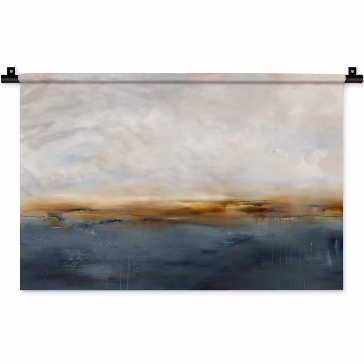Abstract - Horizon - Water - Modern - Beige Wandkleed katoen klein -zz3d