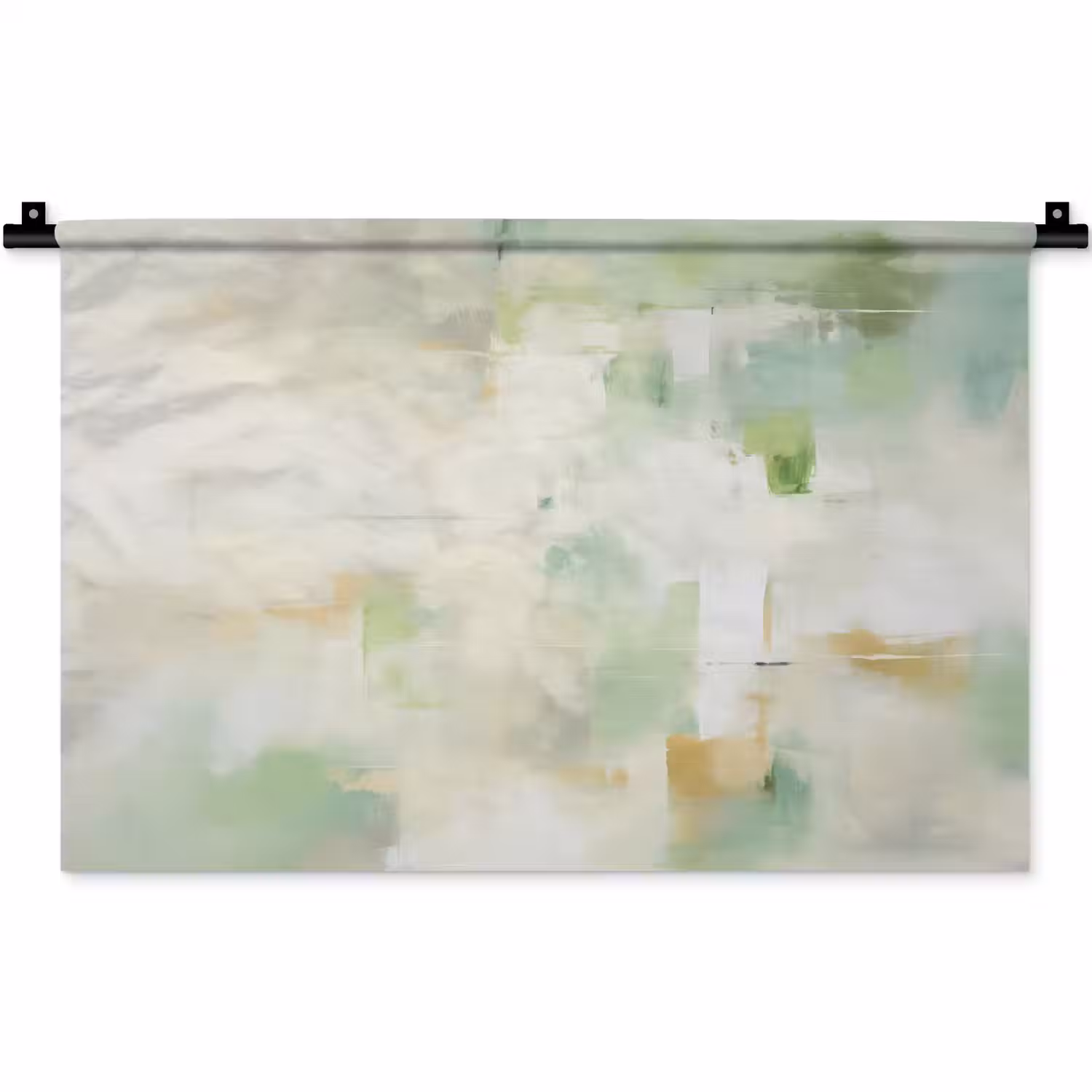 Abstract - Kunst - Wit - Groen - Modern Wandkleed katoen klein -zz3d