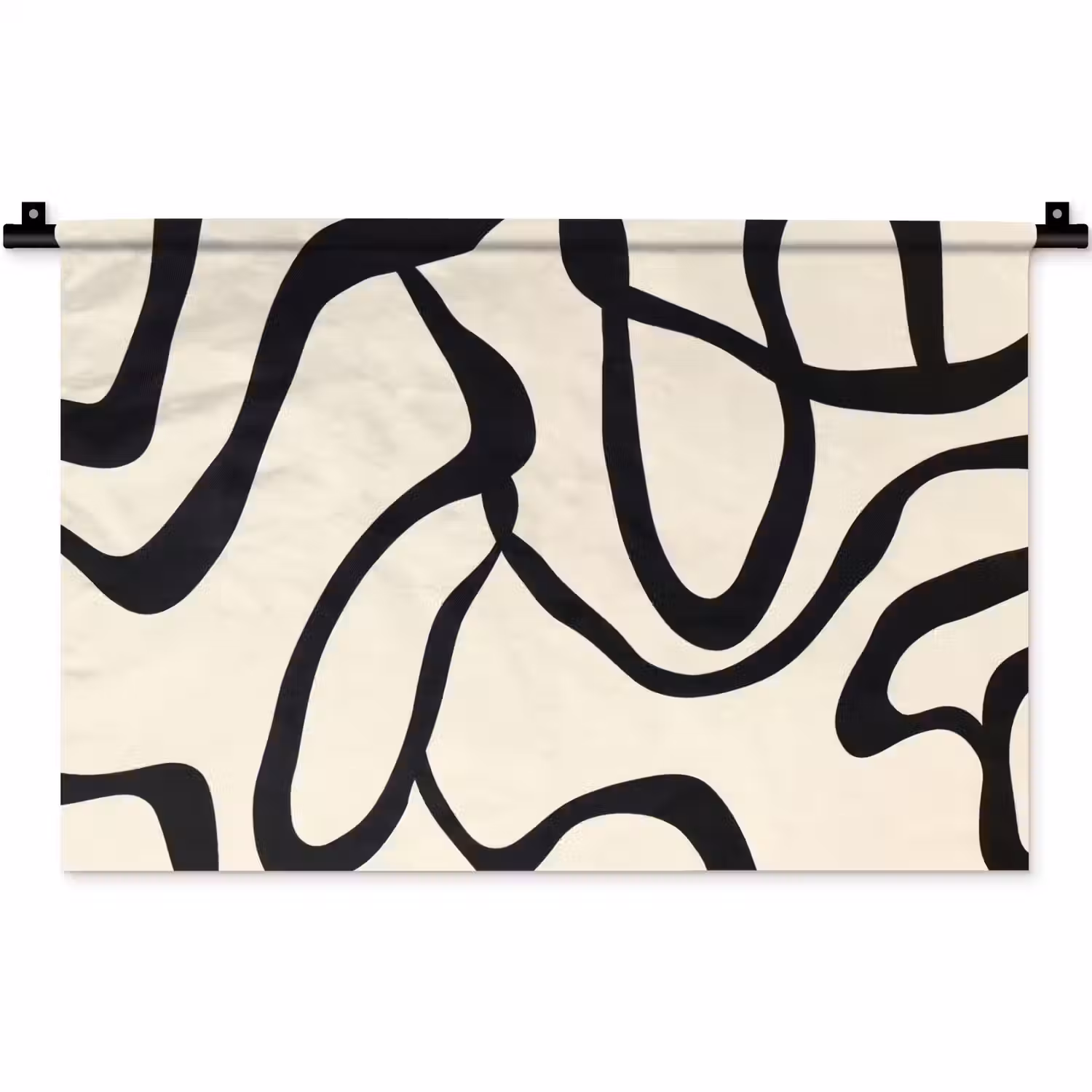 Abstract - Lijnen - Modern - Beige Wandkleed katoen klein -zz3d