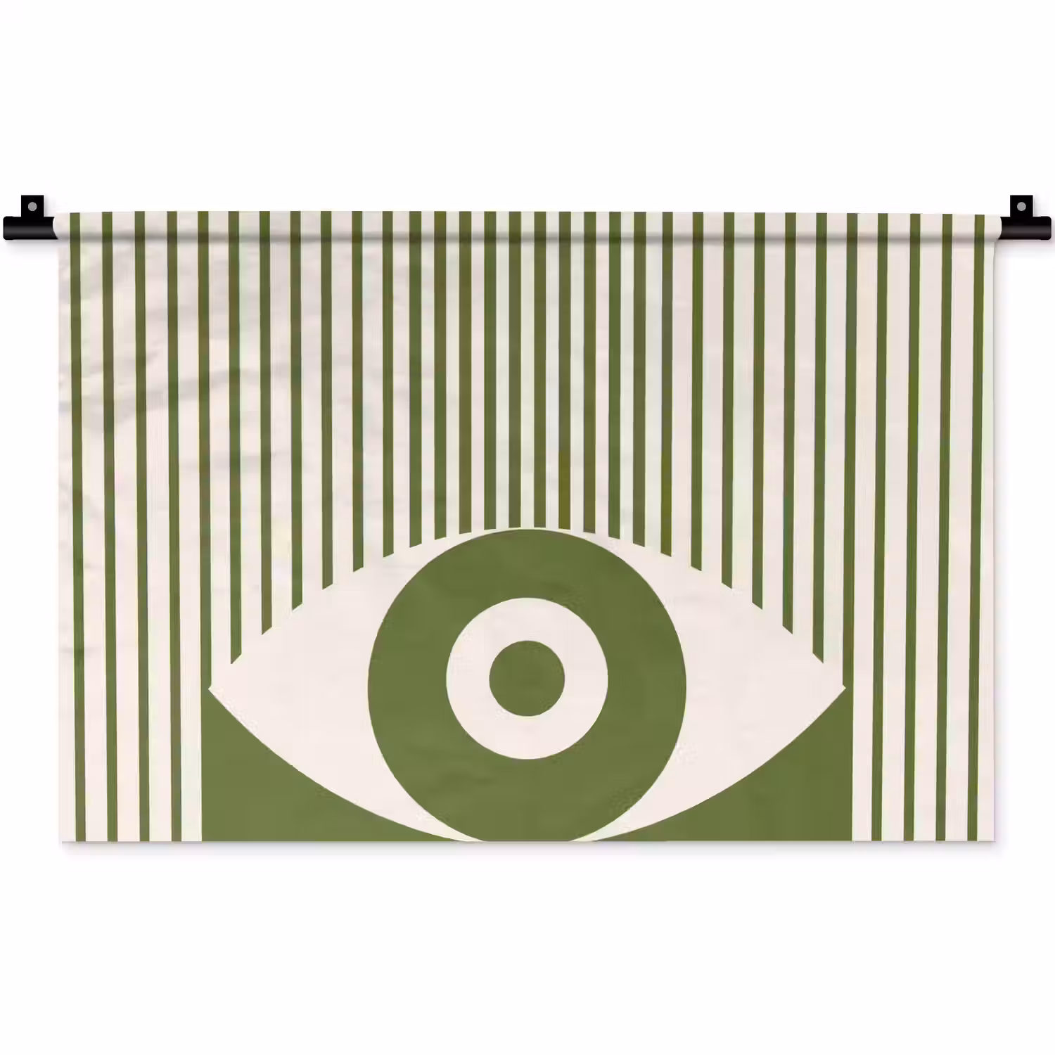 Abstract - Oog - Strepen - Modern - Groen Wandkleed katoen klein -zz3d