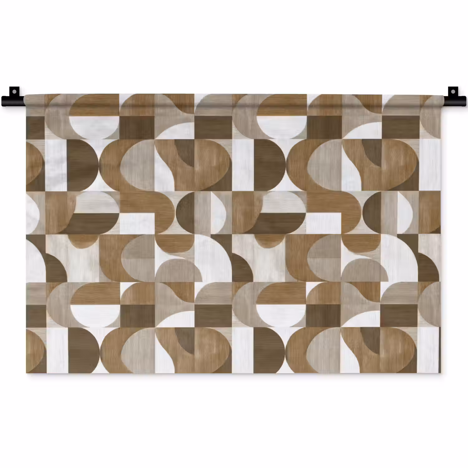 Abstract - Retro - Bruin Wandkleed katoen klein 269 -zz3d
