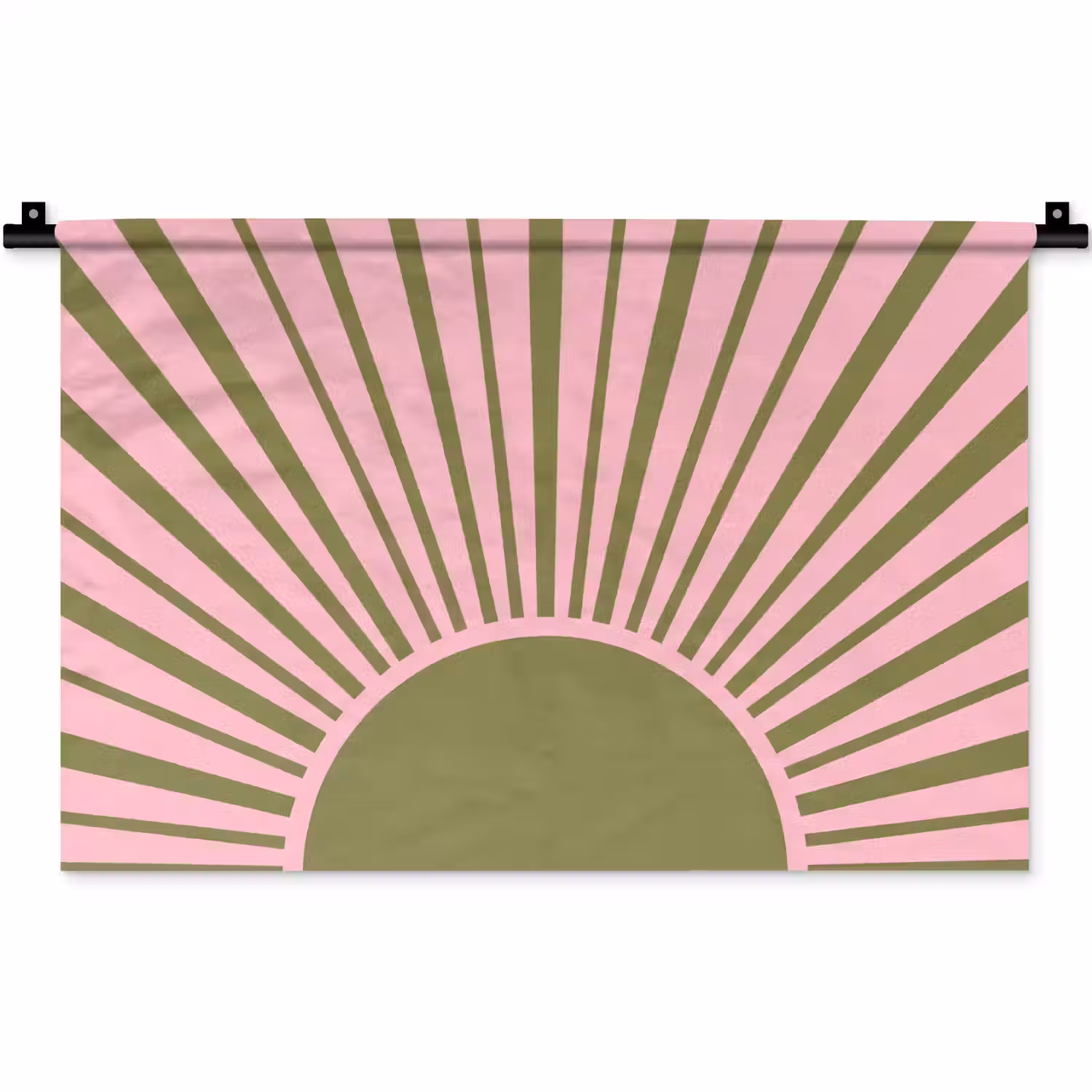 Abstract - Stralen - Grafisch - Roze - Groen Wandkleed katoen klein -zz3d