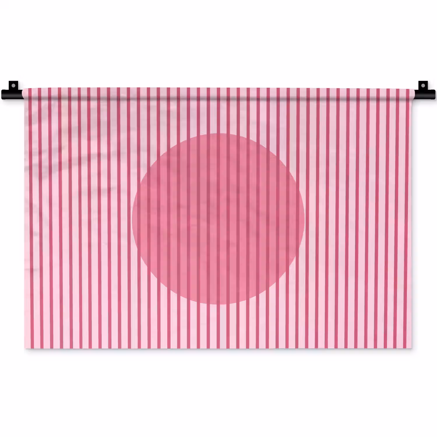 Abstract - Strepen - Ovaal - Roze - Modern Wandkleed katoen klein -zz3d