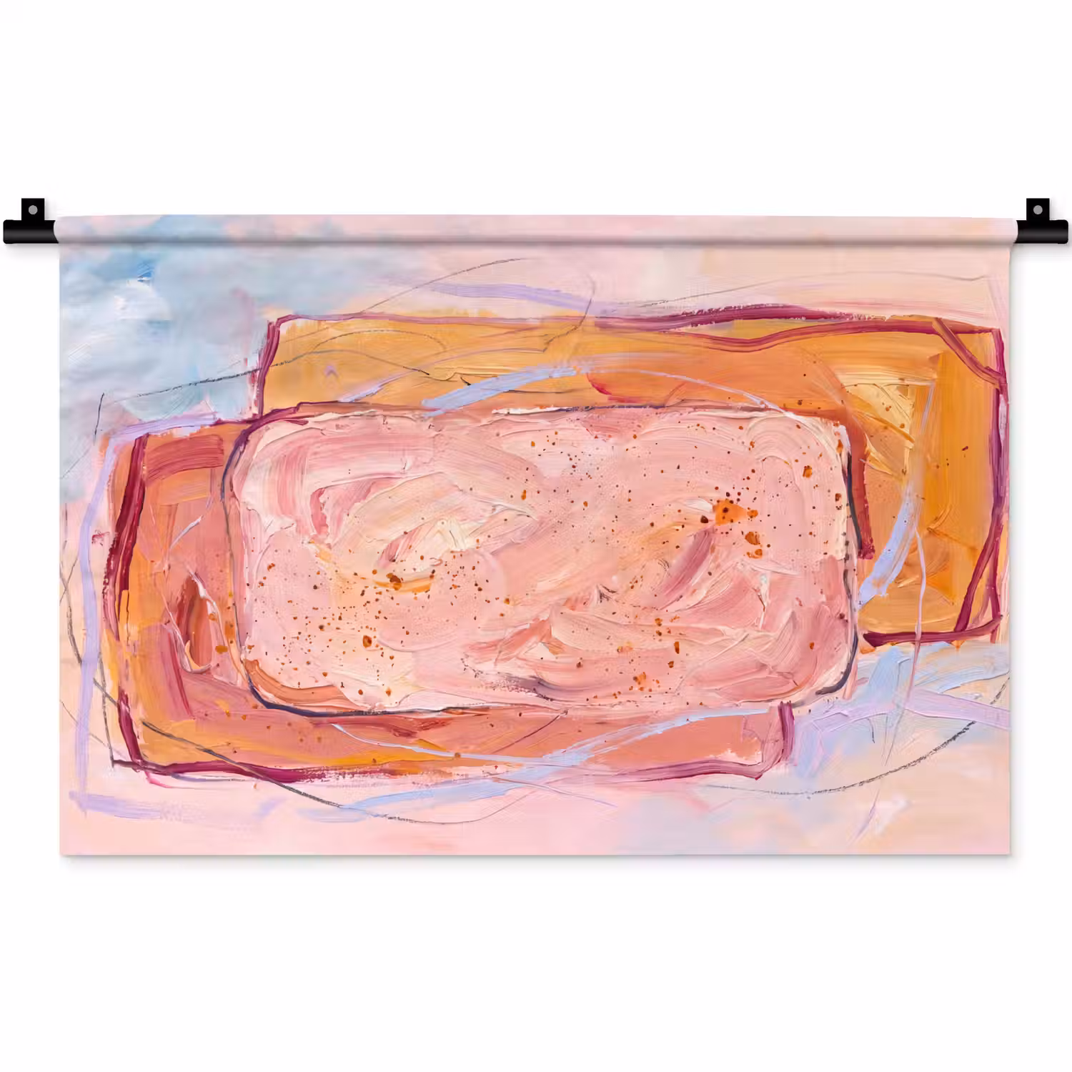 Abstract - Vormen - Modern - Roze Wandkleed katoen klein -zz3d