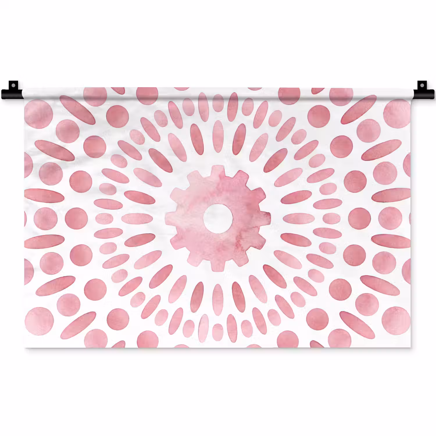 Abstract - Vormen - Patroon - Aquarel - Roze Wandkleed katoen klein -zz3d