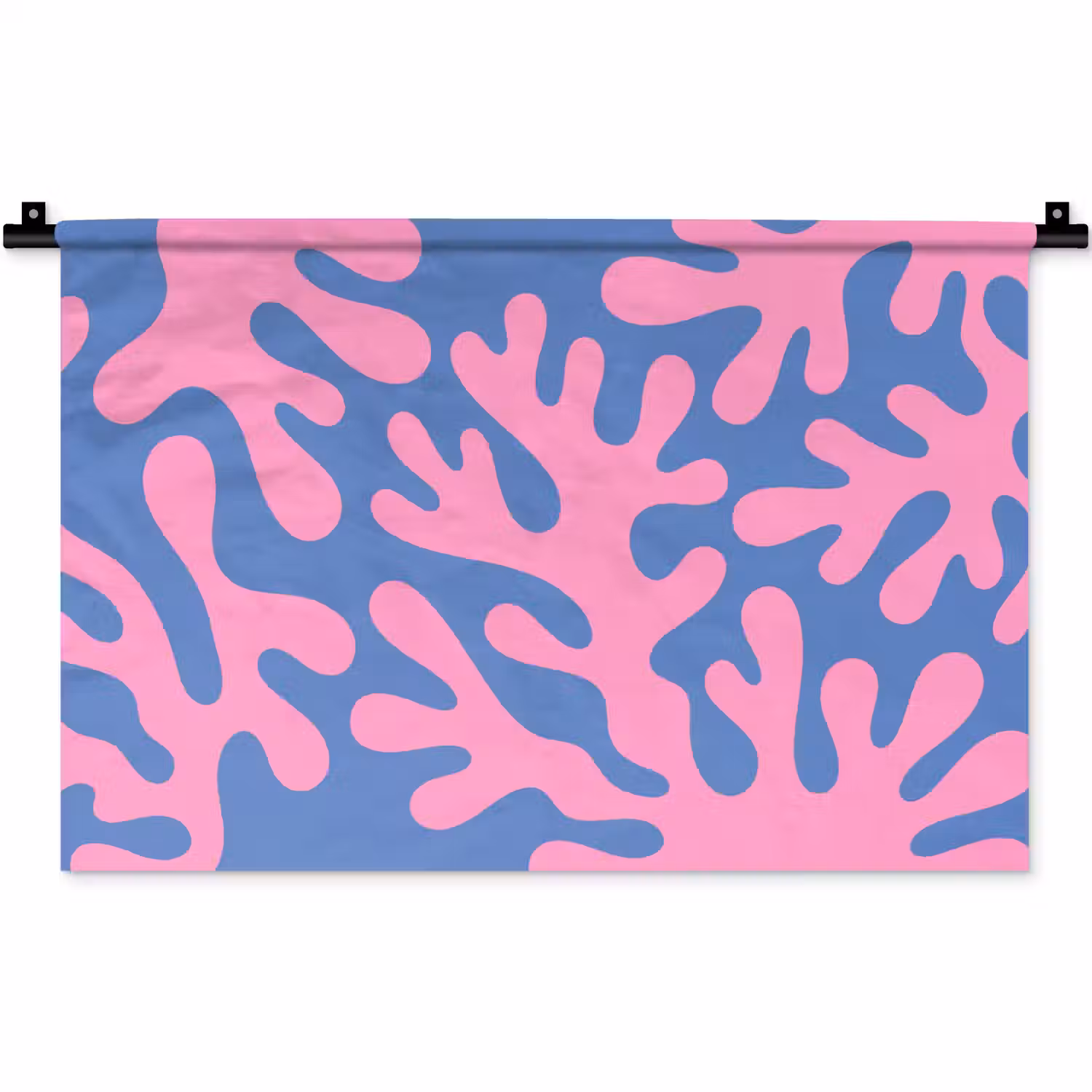 Abstract - Vormen - Roze - Blauw Wandkleed katoen klein -zz3d