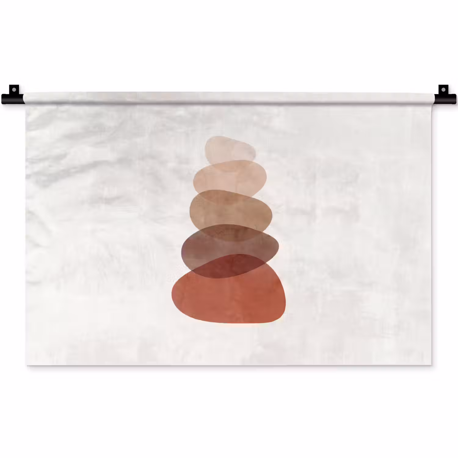 Abstractie - Gestapeld - Balans - Modern - Aardetinten Wandkleed katoen klein -zz3d