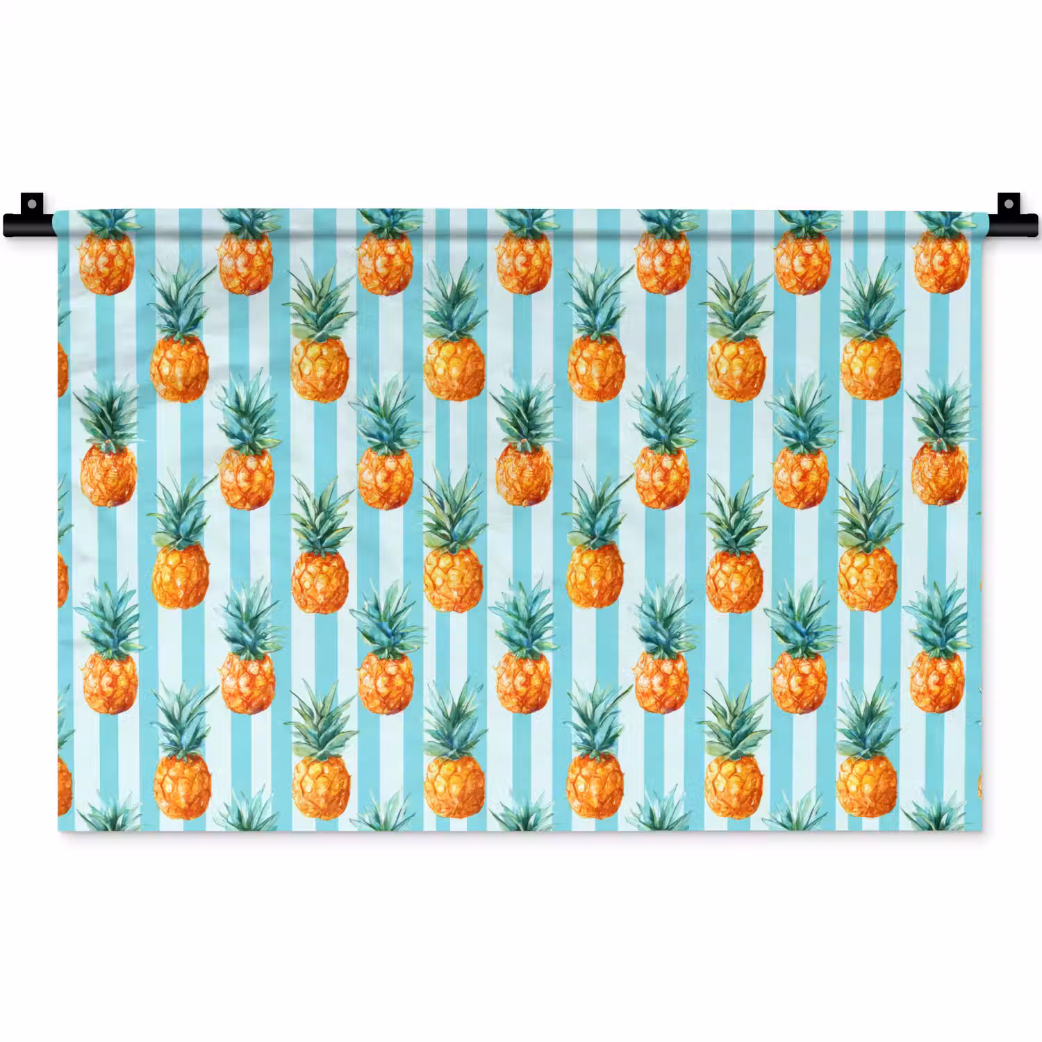 Ananas - Strepen - Groen Wandkleed katoen klein 269 -zz3d