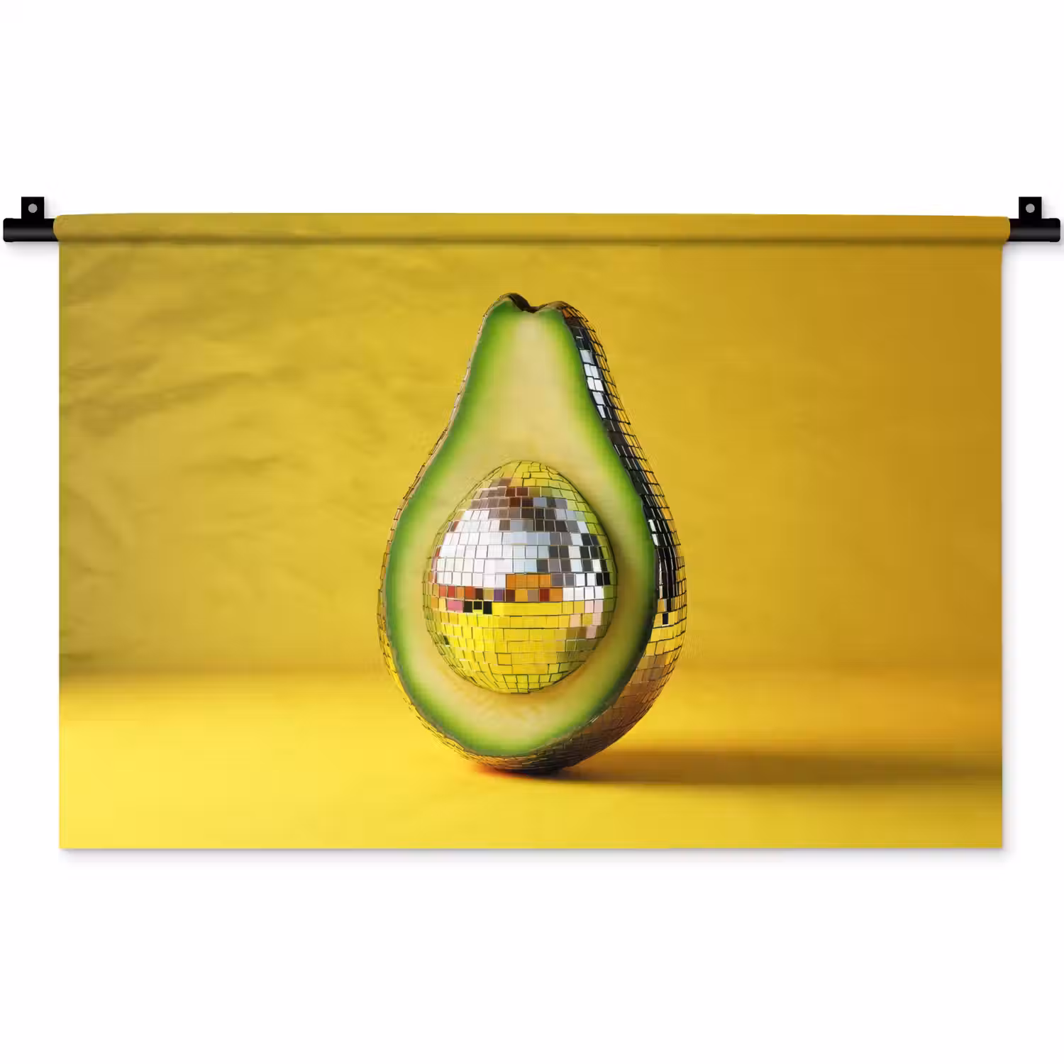 Avocado - Discobal - Geel - Glitter Wandkleed katoen klein -zz3d