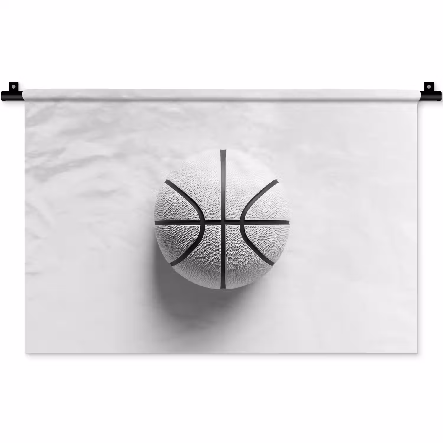 Basketbal - Wit - Schaduw - Lijnen Wandkleed katoen klein -zz3d