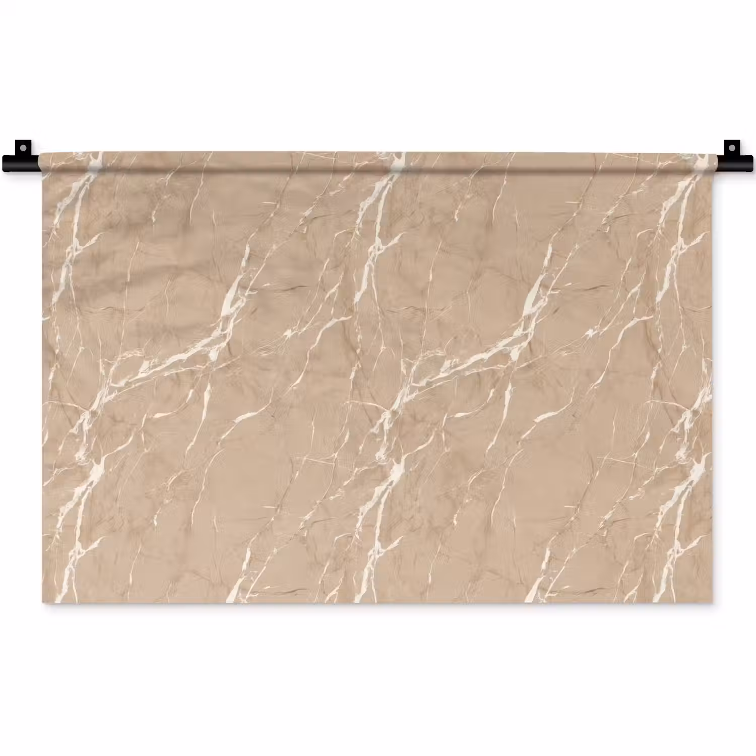 Beige - Marmer - Organisch - Wit Wandkleed katoen klein 269 -zz3d