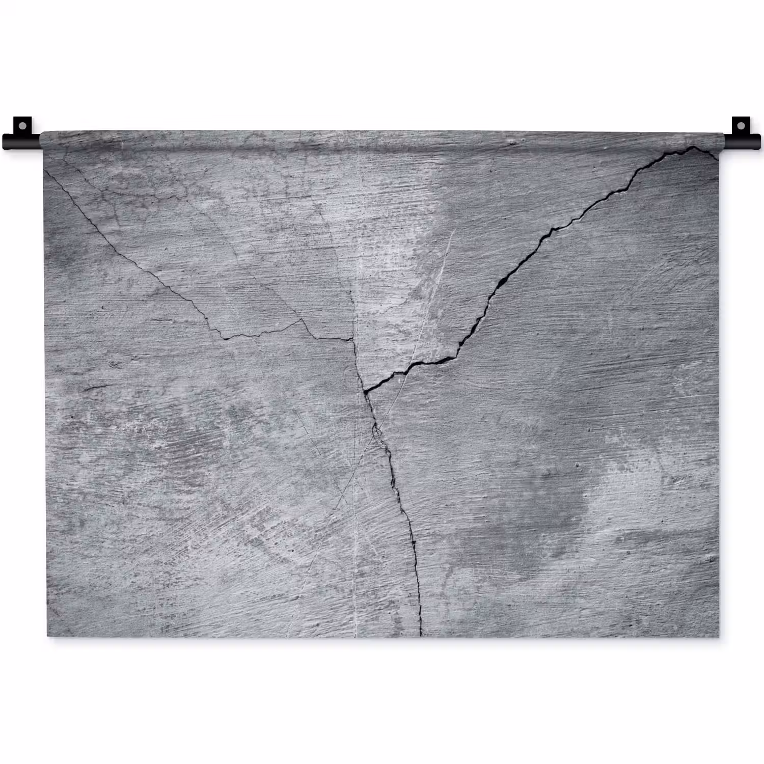 Beton - Grijs - Scheur Wandkleed katoen klein -zz3d