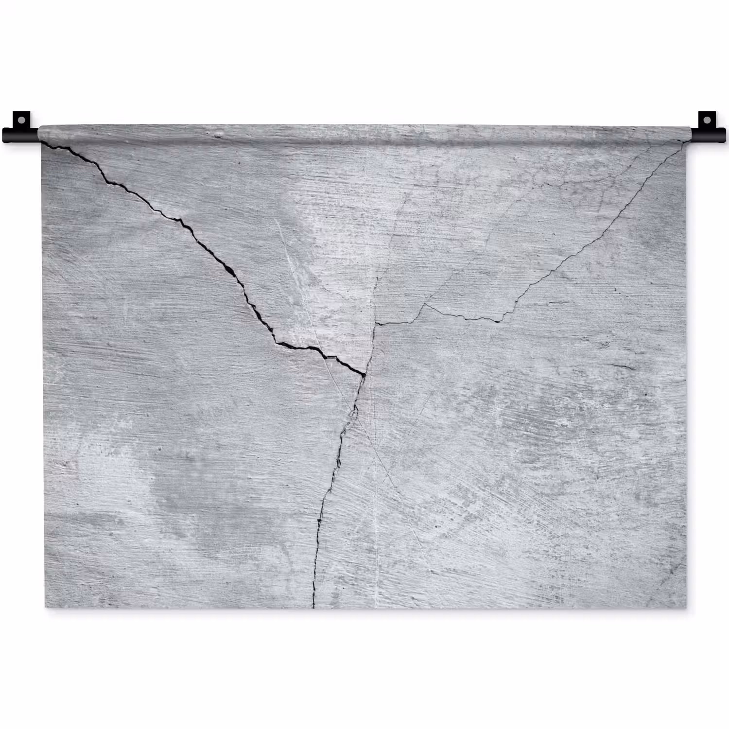 Beton - Scheur - Grijs Wandkleed katoen klein -zz3d
